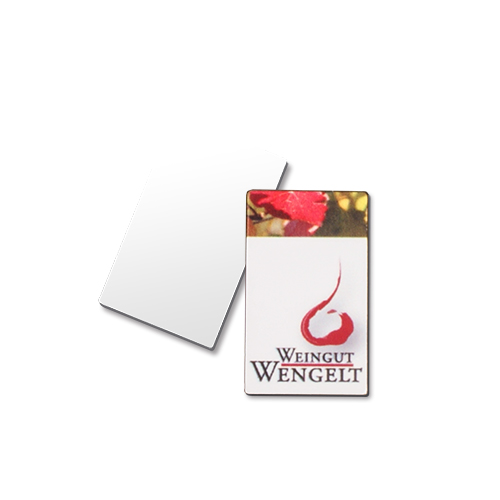 Alu-Ersatzplatte für Geldscheinklammer, Rechteck, Weiß-glänzend, Größe 16 x 28 mm