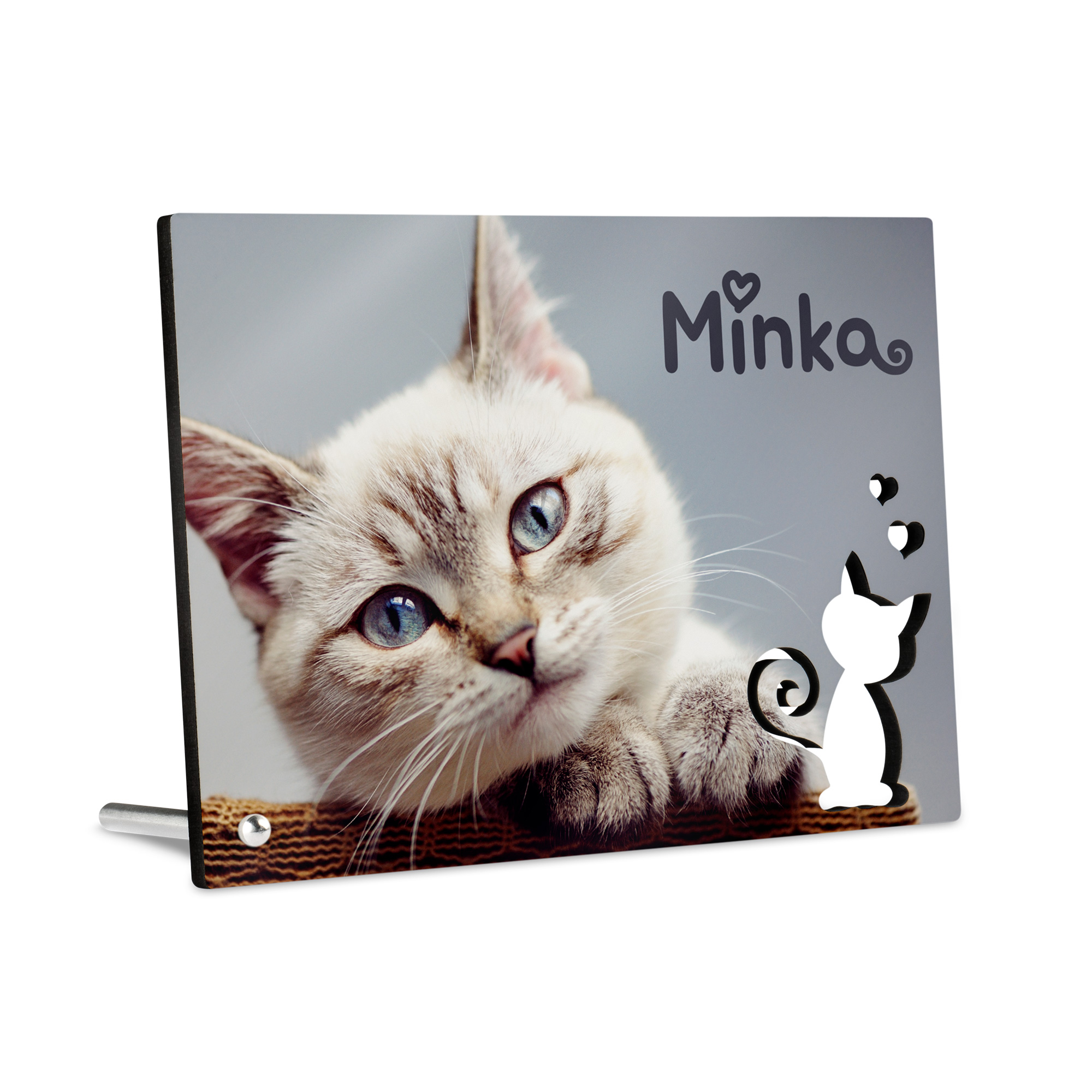 Sublistar® MDF Aufsteller im Katzendesign, 13 x 18 cm, 6 mm stark, Querformat,