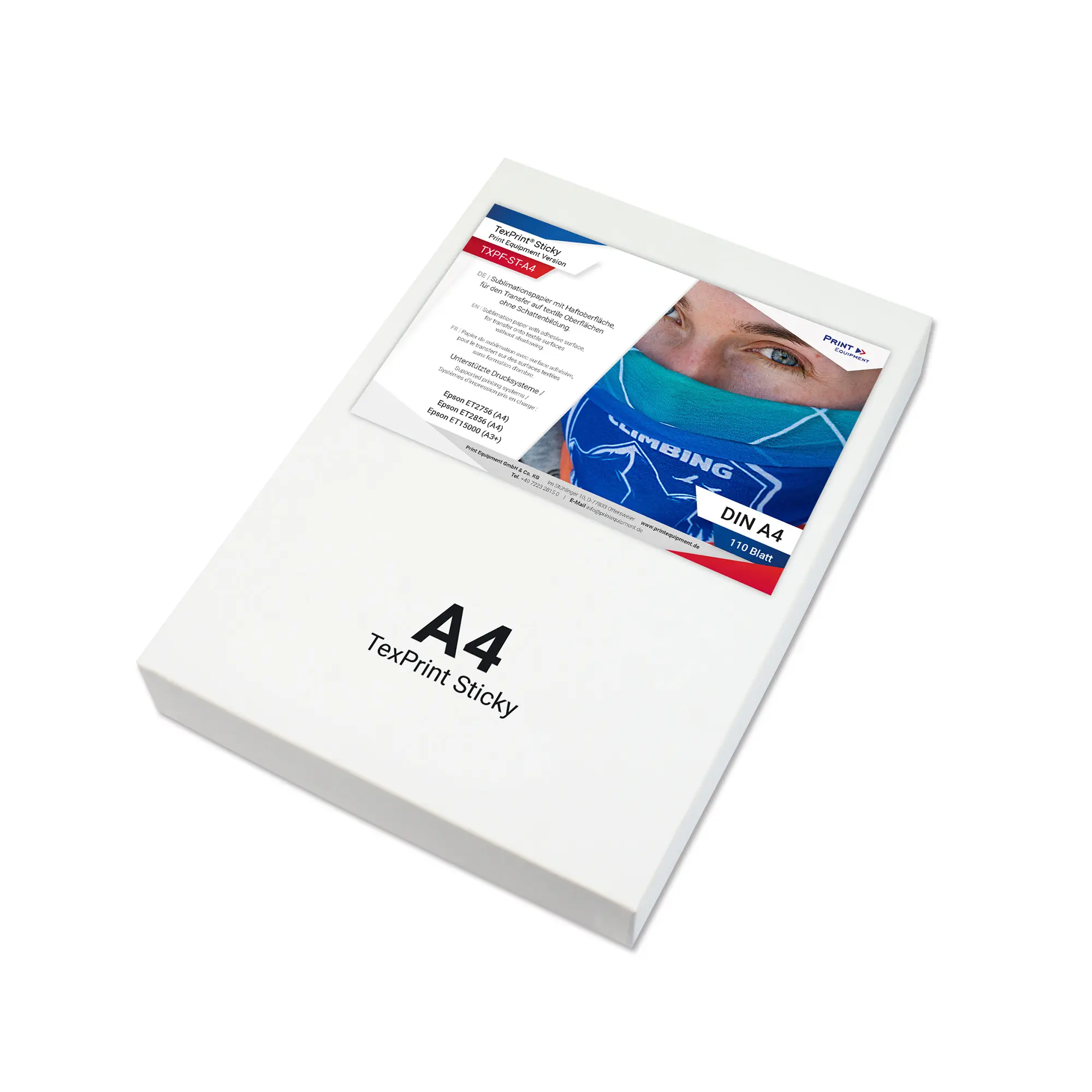 TexPrint® Sticky, Sublimationspapier mit Haftoberfläche, div. Formate, 110 Blatt/Pack