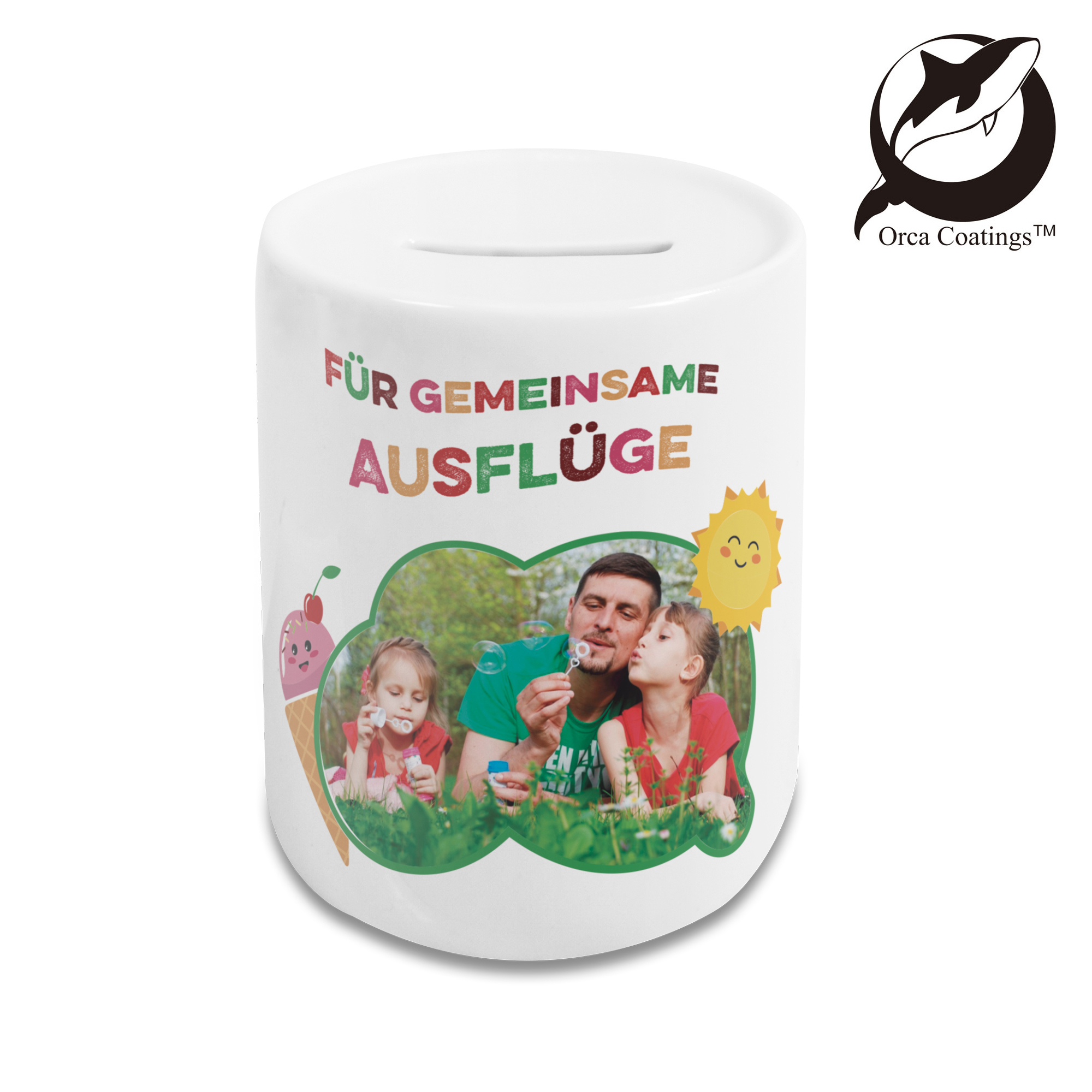 Spardose, Farbe weiß