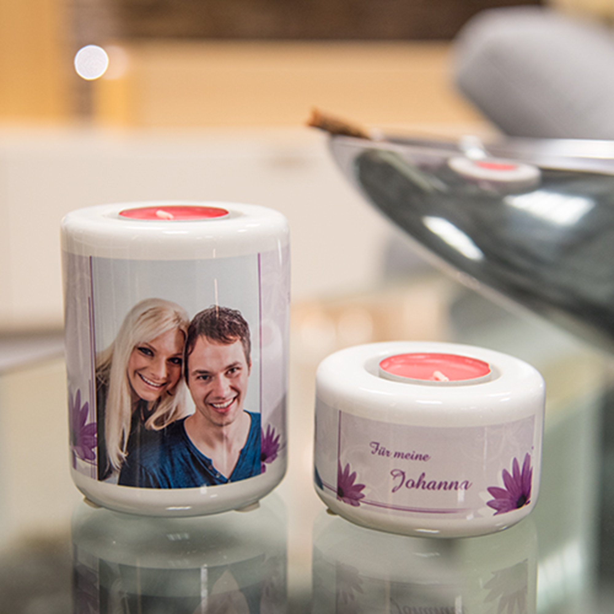 Bougeoir en céramique ou bougie chauffe-plat, couleur blanc crème, Ø 80 mm, hauteur 50 mm, 96 pcs./carton