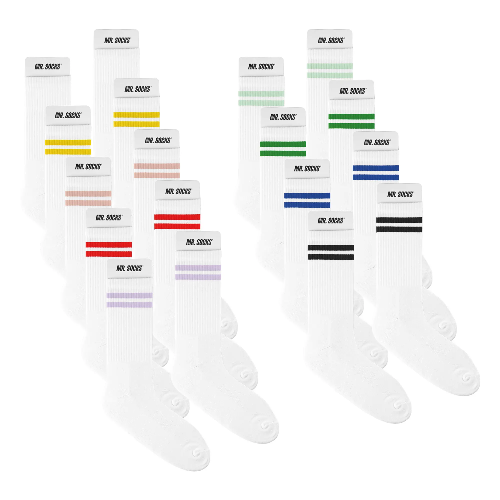 Mr. Socks Chaussettes de Tennis, avec tige sublimable, div. couleurs et tailles