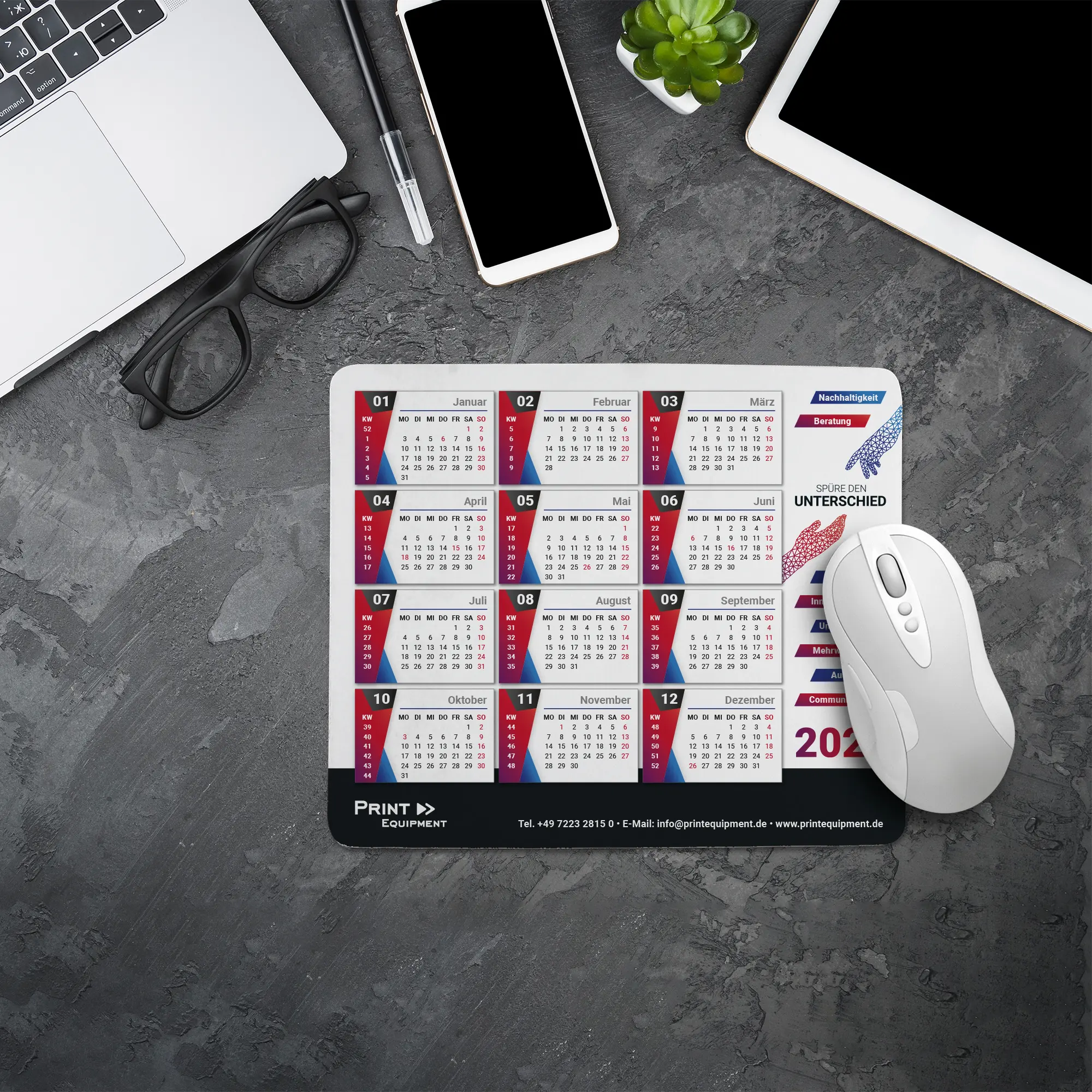 Sublistar® Textil-Mousepad, 230 x 190 mm, div. Stärken