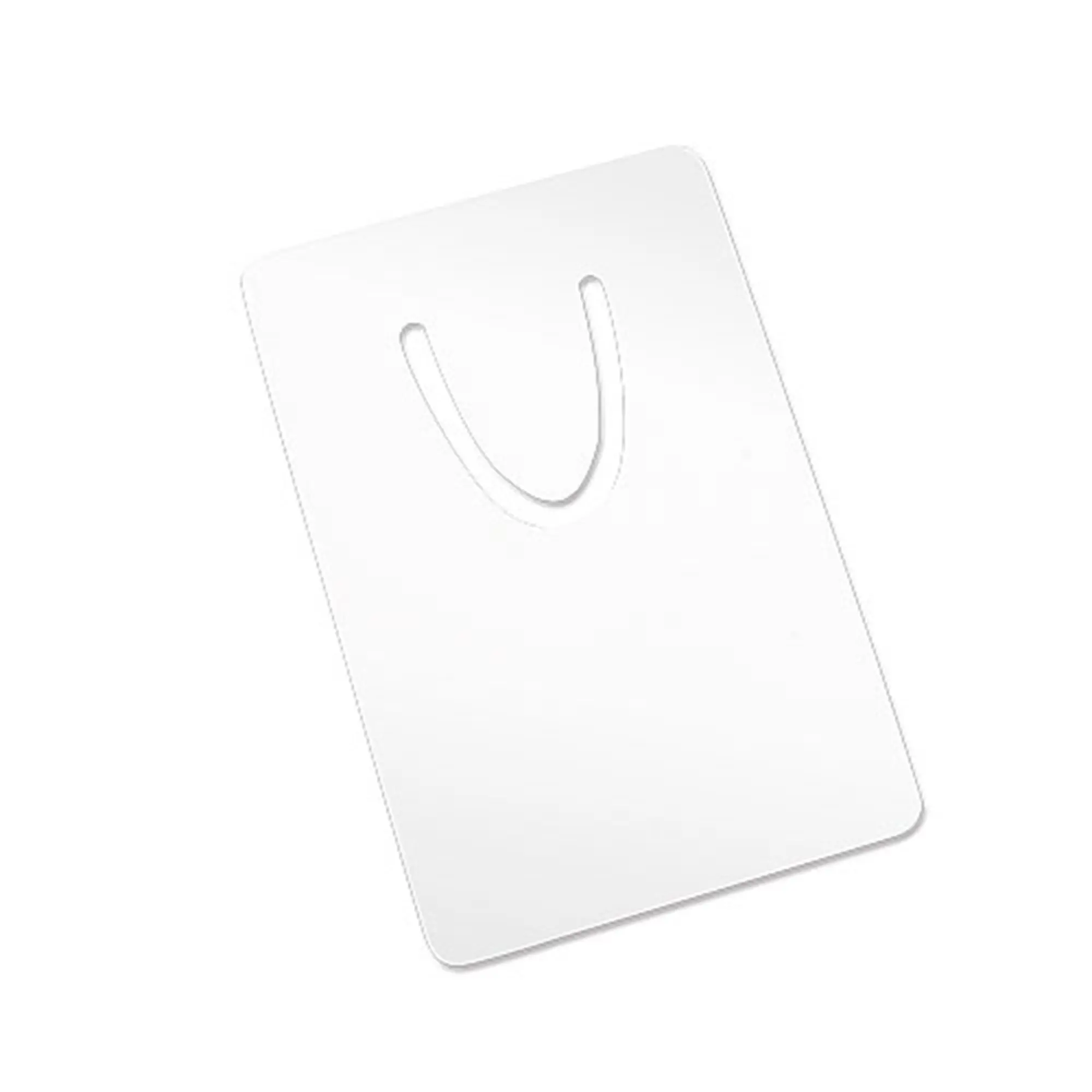 Alu-Lesezeichen 50 x 75 mm, 0,75 mm stark, Farbe Weiß-glänzend