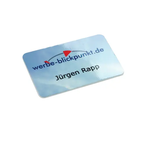 UNISUB Namensschild, Größe 50 x 75 x 2 mm, Einseitig bedruckbar, Weiß-glänzend, 150 St./Karton