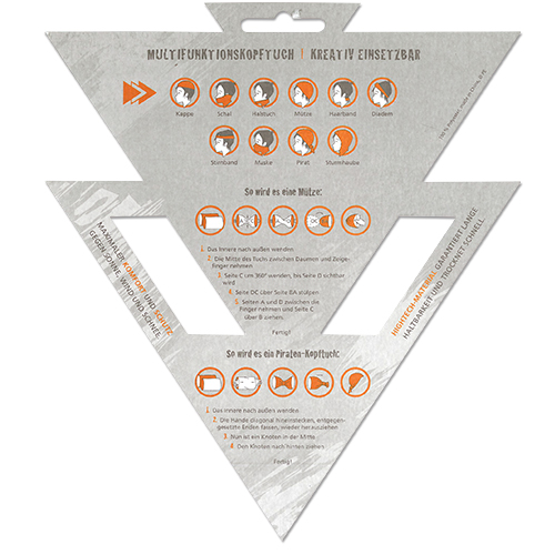 Halter für Multifunktionstuch/Schlauchtuch, Größe 23 x 26 cm