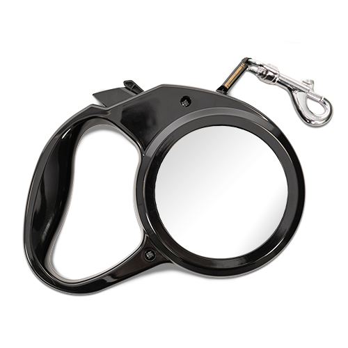 Laisse de chien extensible, longueur de laisse 300 cm, avec 2 inserts en aluminium blanc imprimables Ø 68 mm, 50 pcs./carton