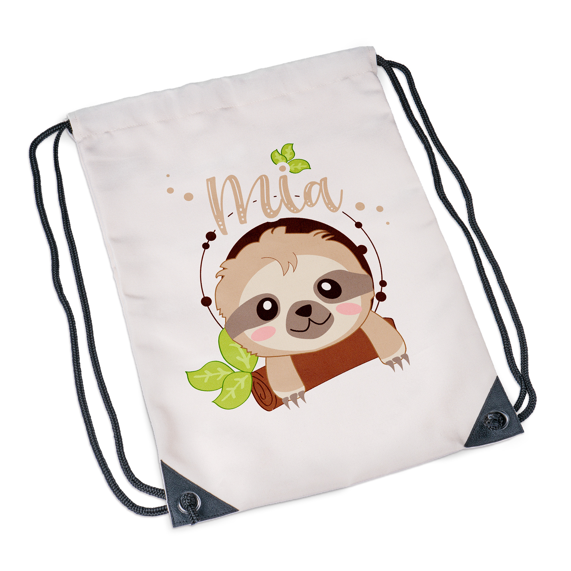 Sublistar® Sportbeutel naturfarben mit Leinenhaptik, mit schwarzem Kordelzugband, Größe (BxH) 330 x 450 mm, 100 St./Karton