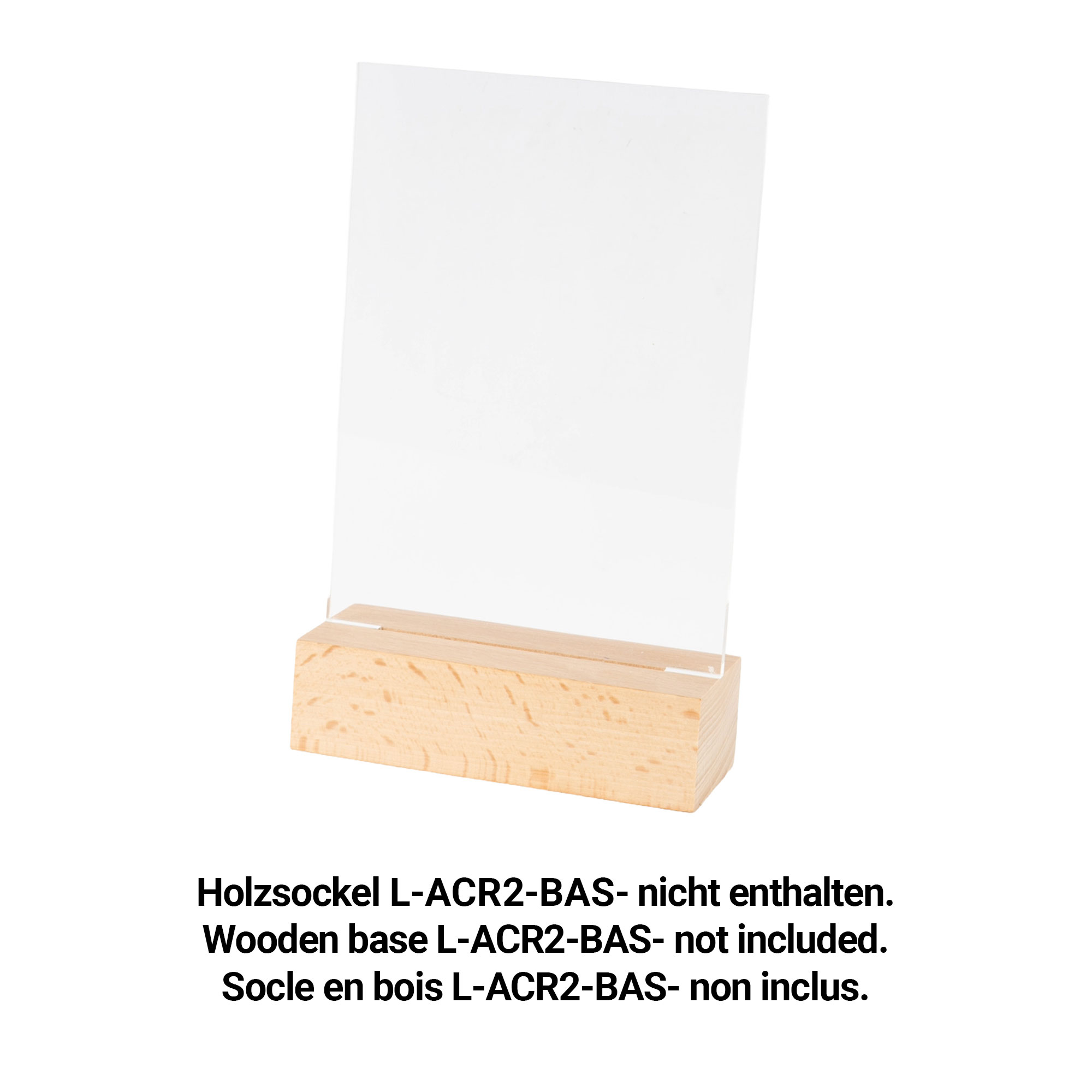 Acrylplatte passend für Holzsockel L-ACR2-BAS-, div. Ausführungen