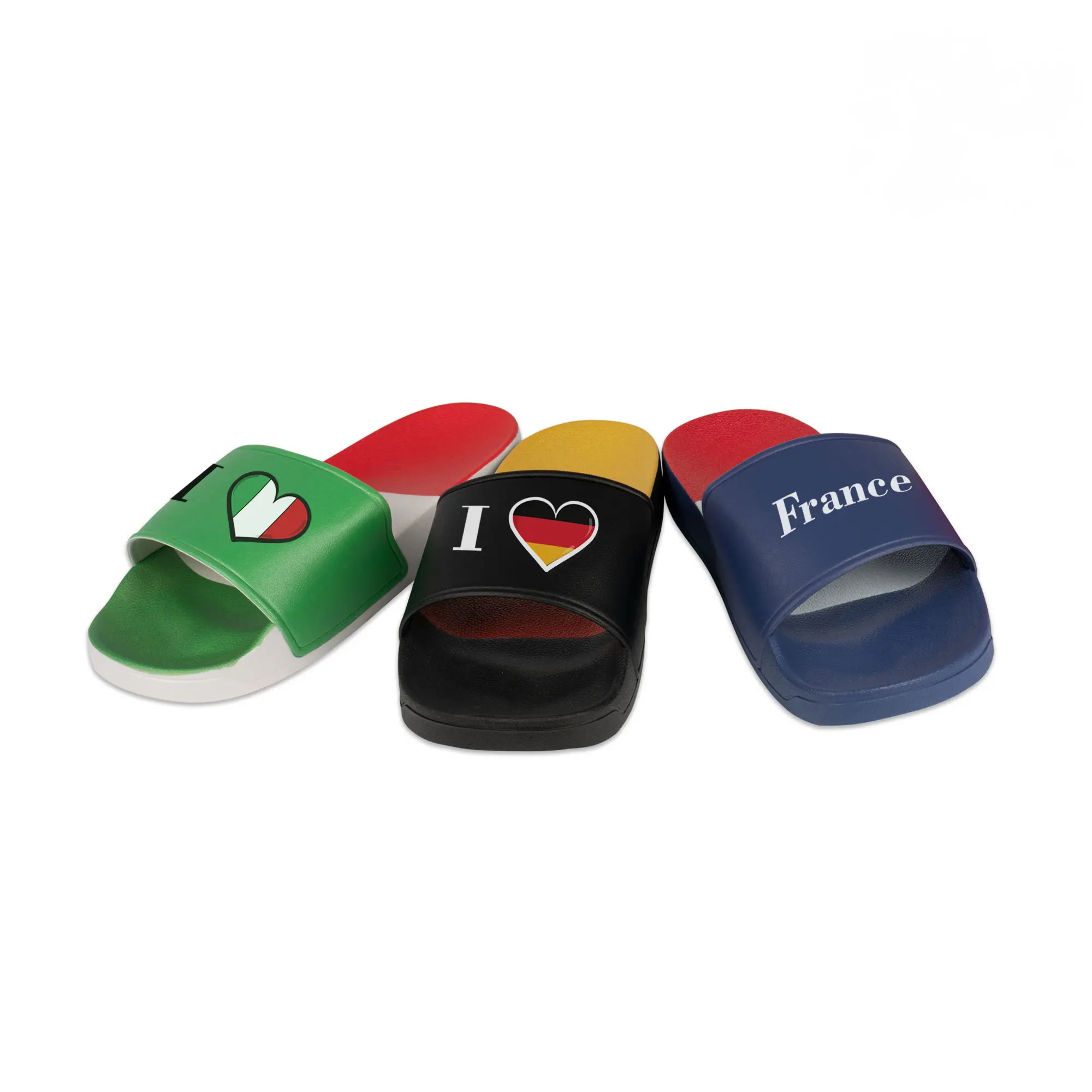 Claquettes de bain, bande avant imprimable (pour impression DTF), Europe, diverses couleurs nationales et tailles