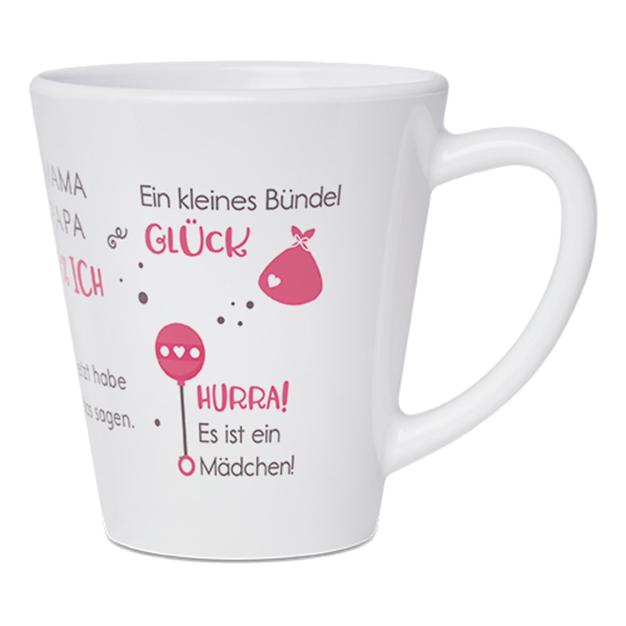 Mug LATTE en plastique en forme conique, 12oz, couleur blanc brillant, résistante au lave-vaisselle, 12 pcs./couche, 48 pcs./carton