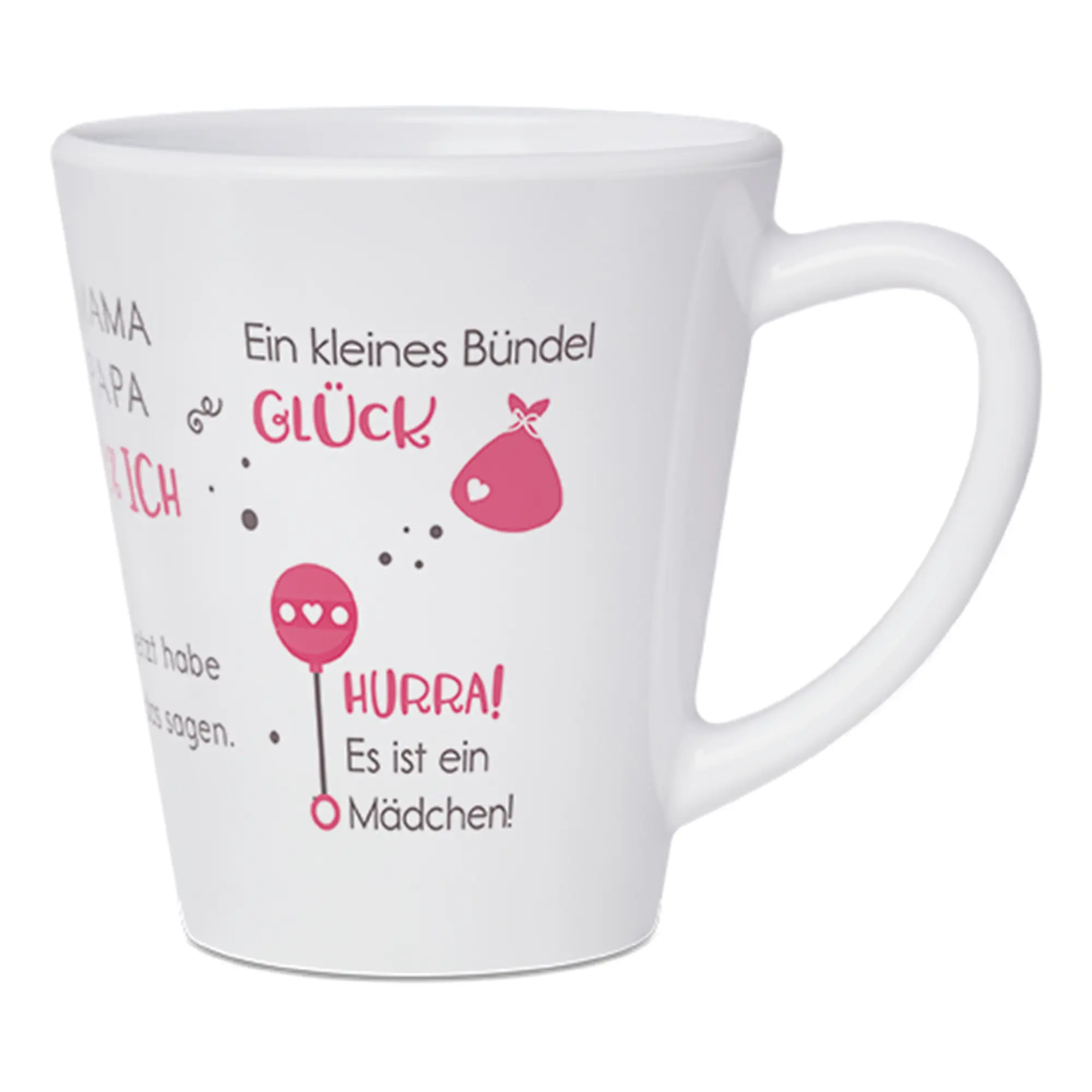 Konische Kunststofftasse LATTE 12oz, Weiß-glänzend