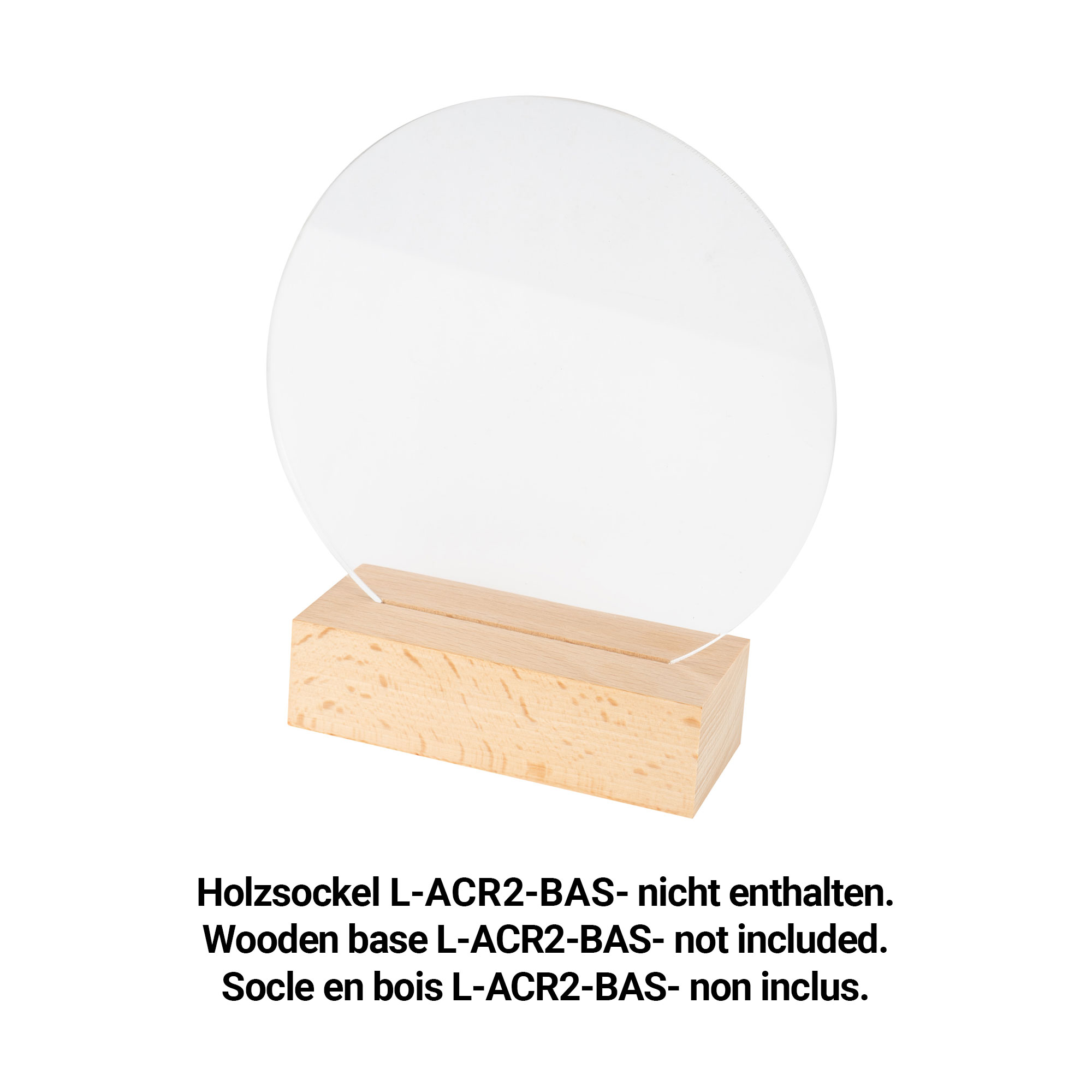 Acrylplatte passend für Holzsockel L-ACR2-BAS-, div. Ausführungen