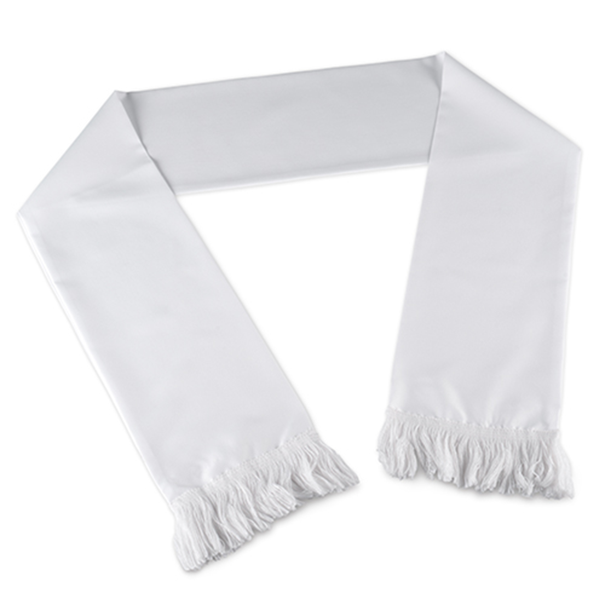 Echarpe imprimable en polyester, blanc, taille env. 14,5 x 138 cm, 10 pcs./pack, 300 pcs./carton