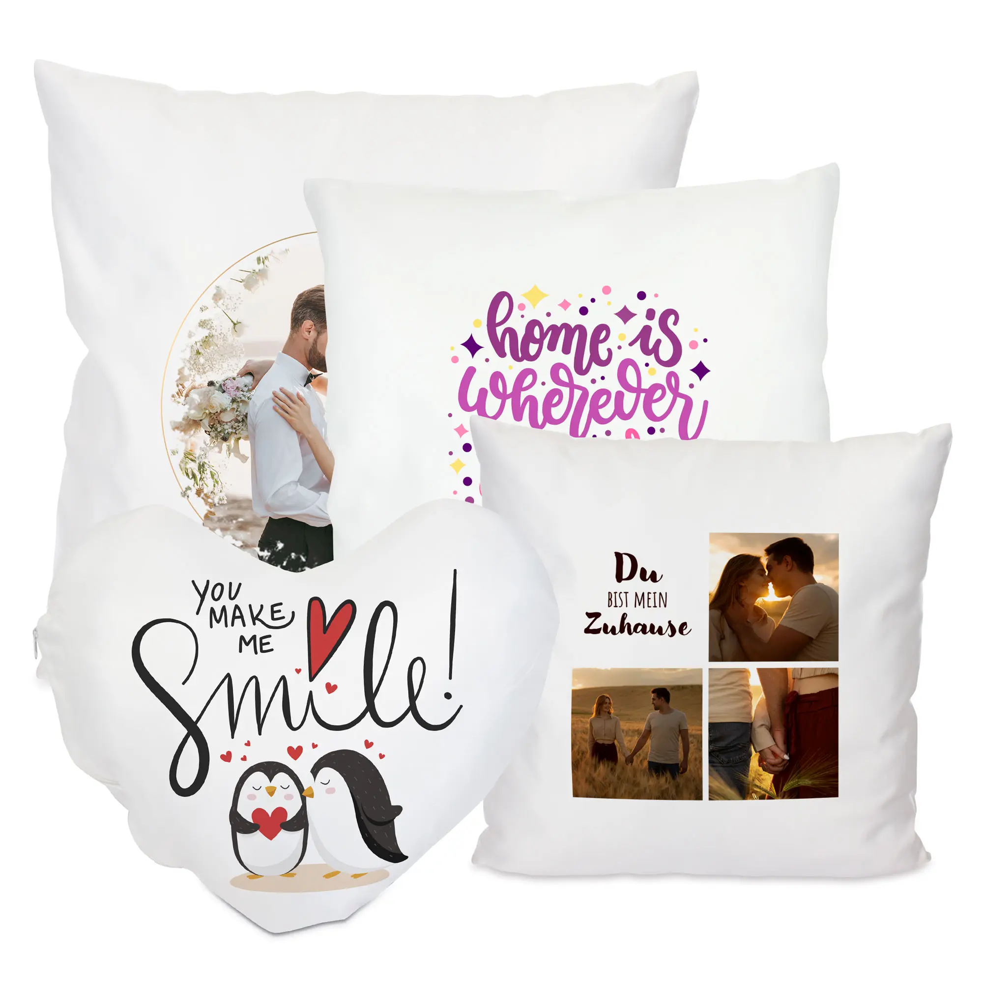 Sublistar® Housse de coussin blanc satiné en 100% polyester, diverses tailles