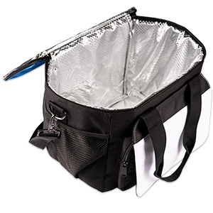 Kühltasche schwarz mit blauem Deckel, Größe (BxHxT) 320 x 260 x 230 mm, 20 St./Karton