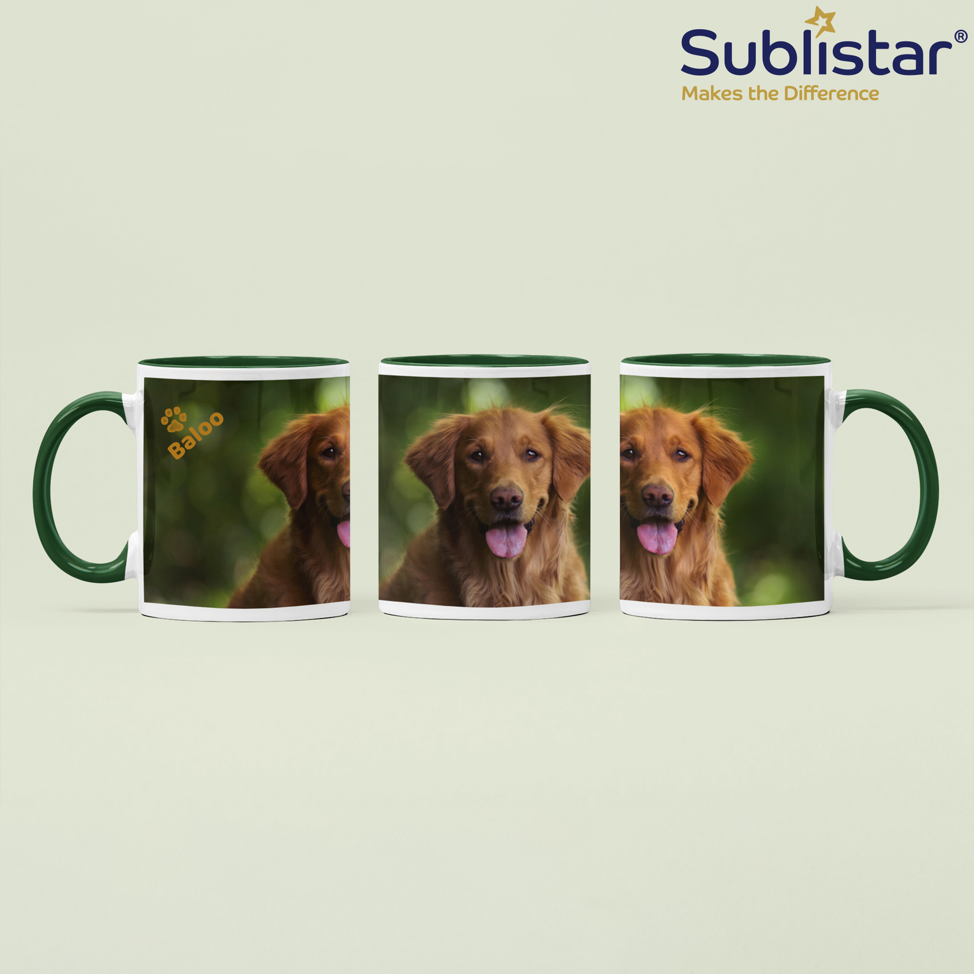 Ceramic mug TWO TONES & HANDLE 11oz, Sublistar®-Coating, various colours