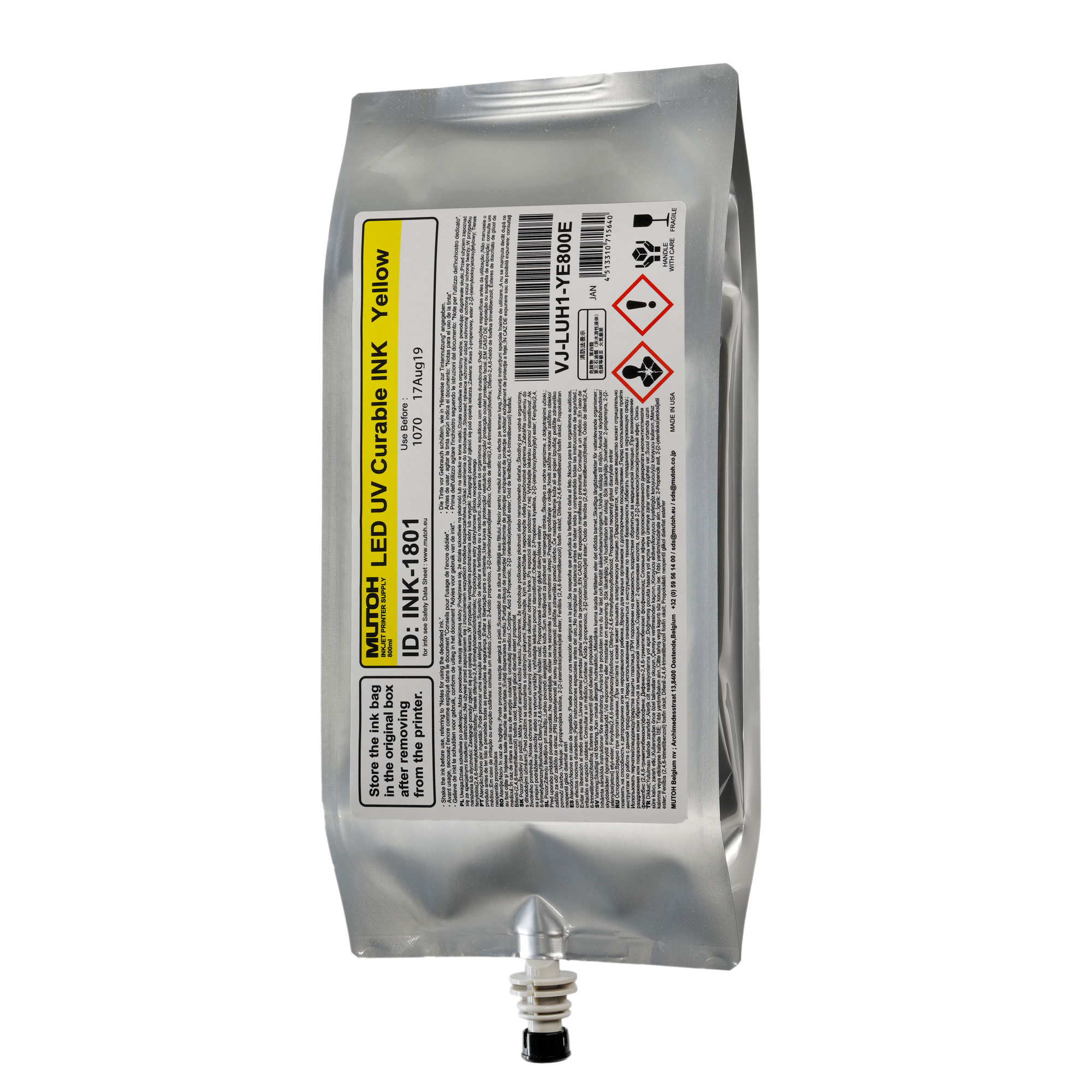 UH21 Hard LED UV Ink, various colours, 800 ml ink pack
