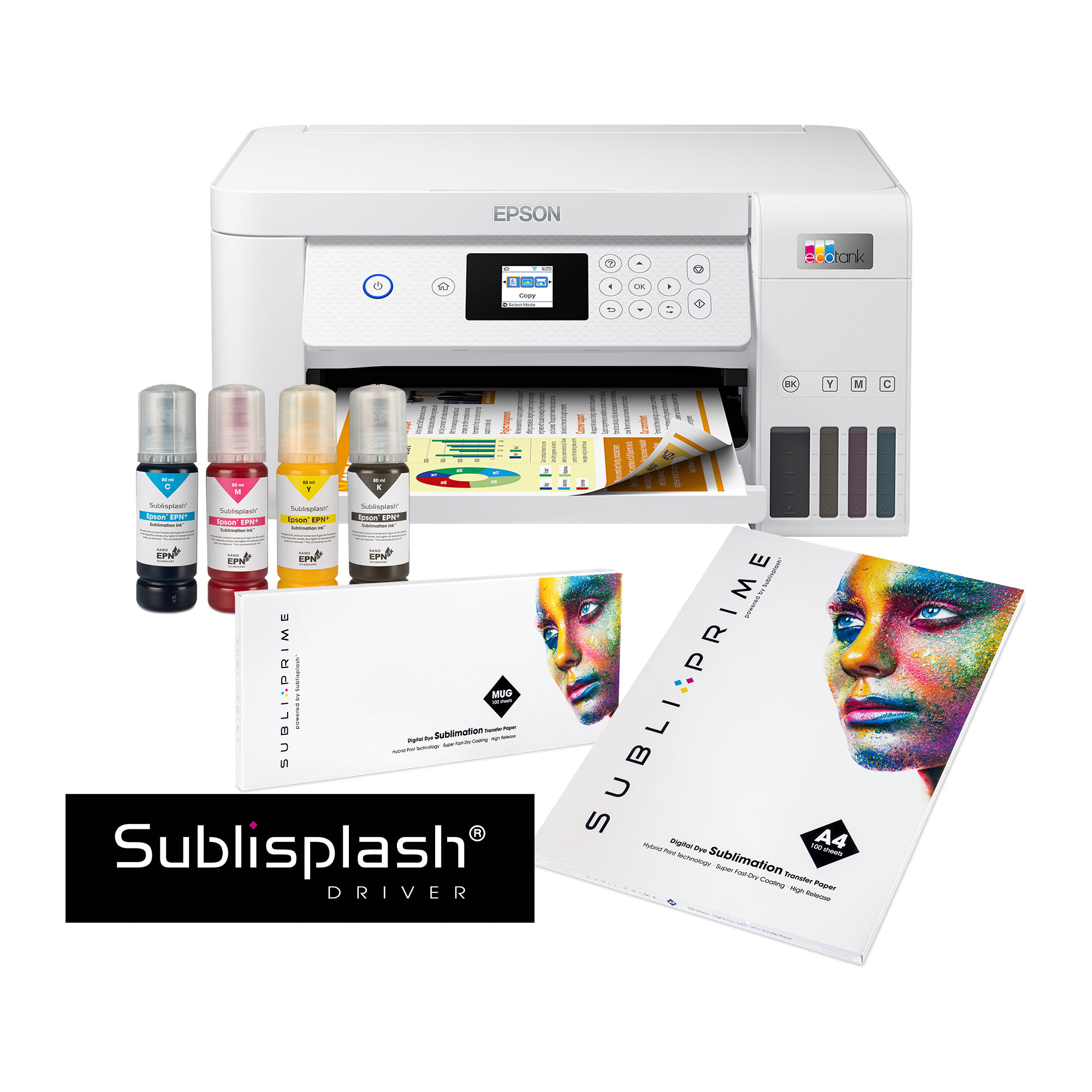 Startpaket Epson EcoTank A4 Tintenstrahldrucker, Format DIN A4, bestehend aus: