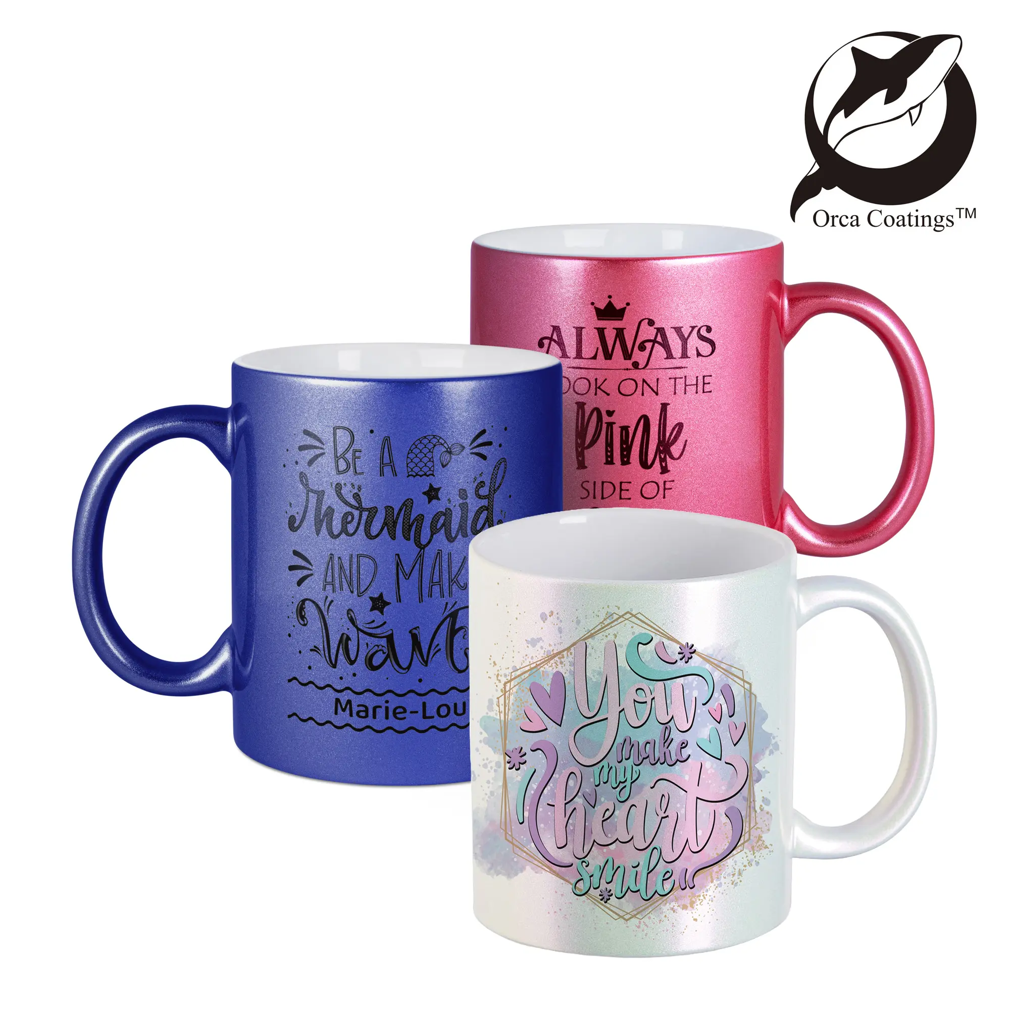 Ceramic mug LENA-PM-, mother of pearl effect, 11oz, Orca™ Coating, various colours