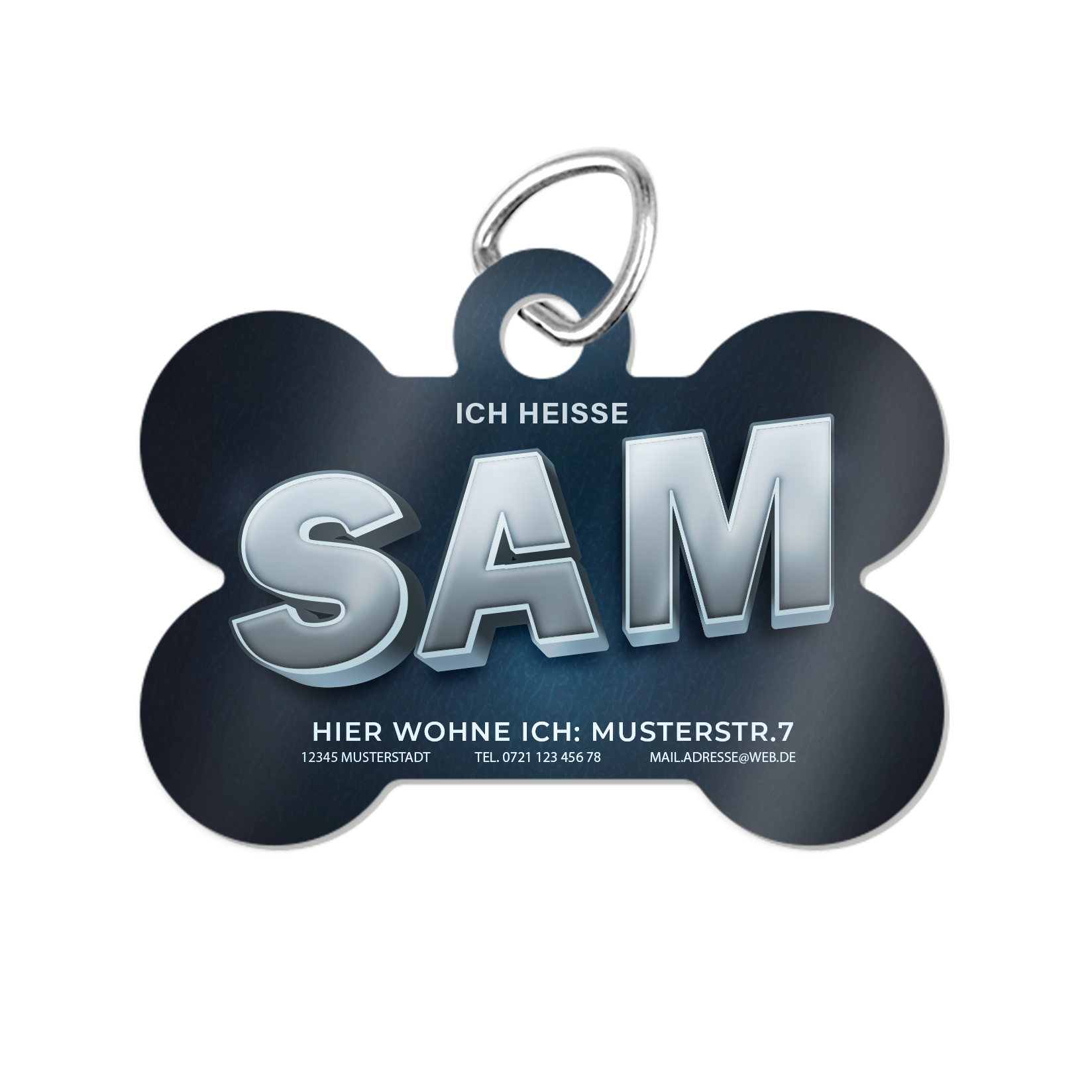 UNISUB pendentif en aluminium blanc brillant, d´os 38 x 25 mm, imprimable d’une face, 25 pcs./carton