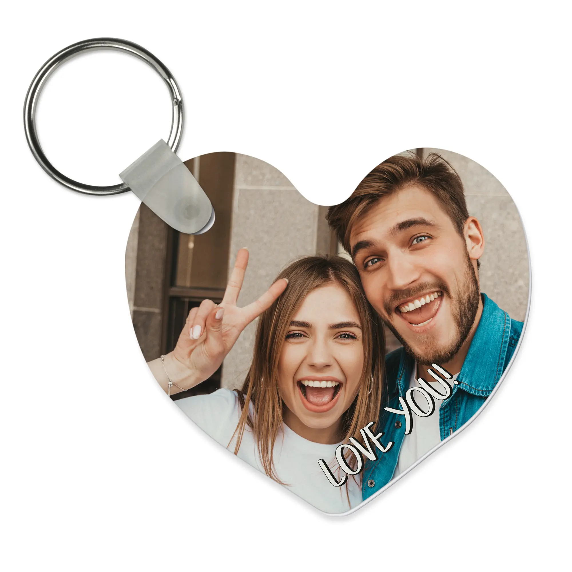 UNISUB Porte-clé Ø 60 mm coeur, blanc brillant, 50 pcs./carton