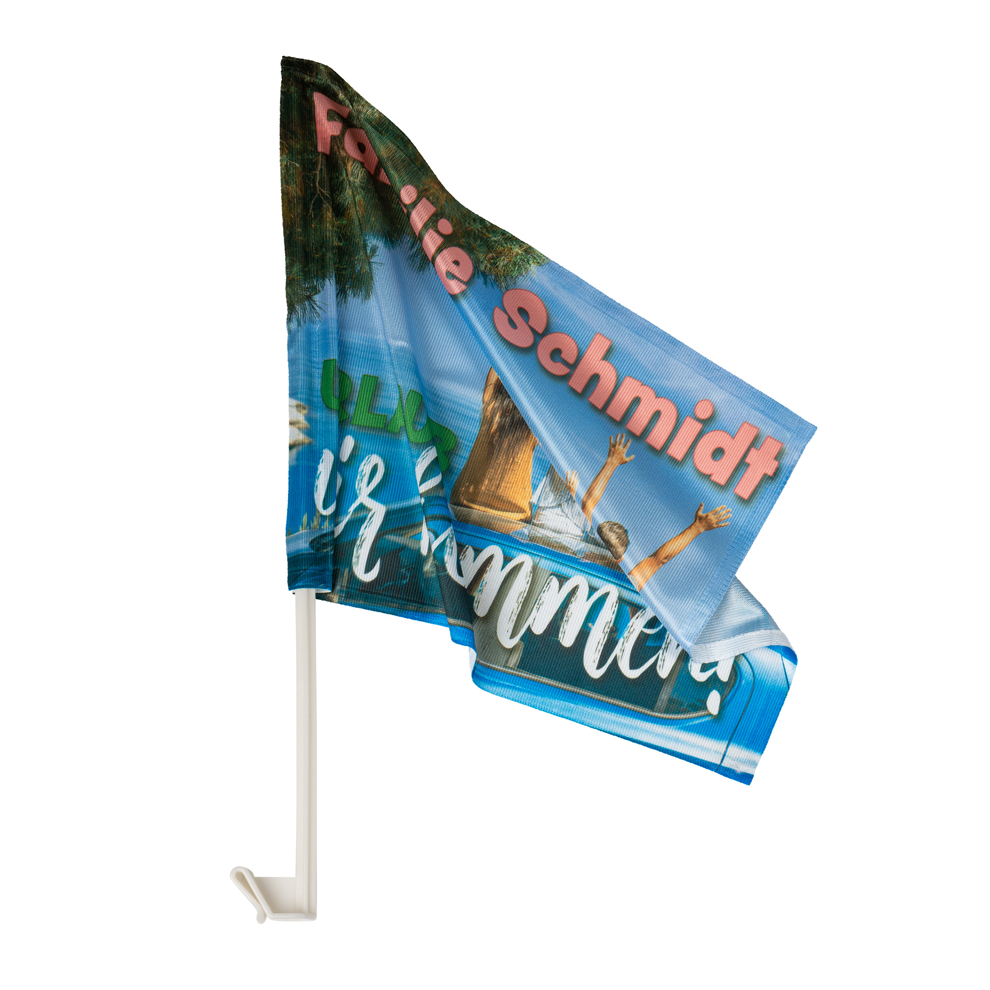 Sublistar® Autoflagge weiß mit Halterung Sublistar® Autoflagge weiß mit Halterung
