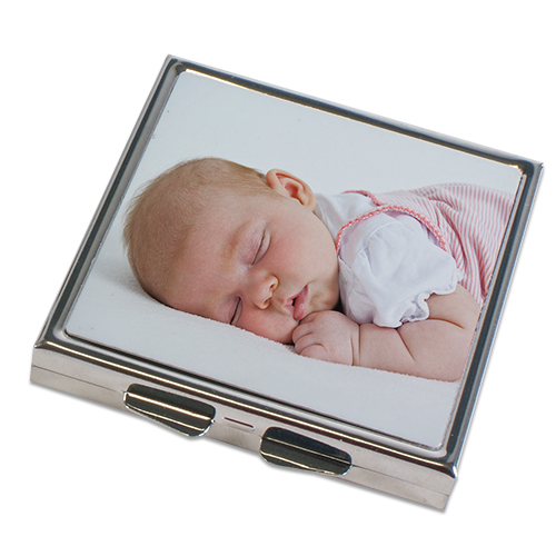 Miroir pour sac à main avec empiècement en aluminium, diverses tailles