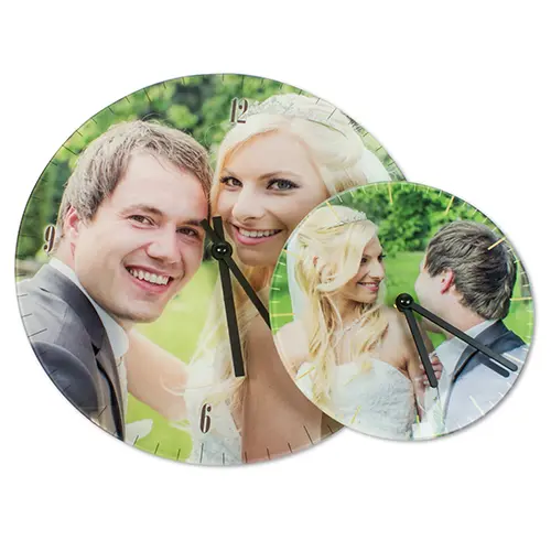 Glass wall clock with smooth surface, various sizes