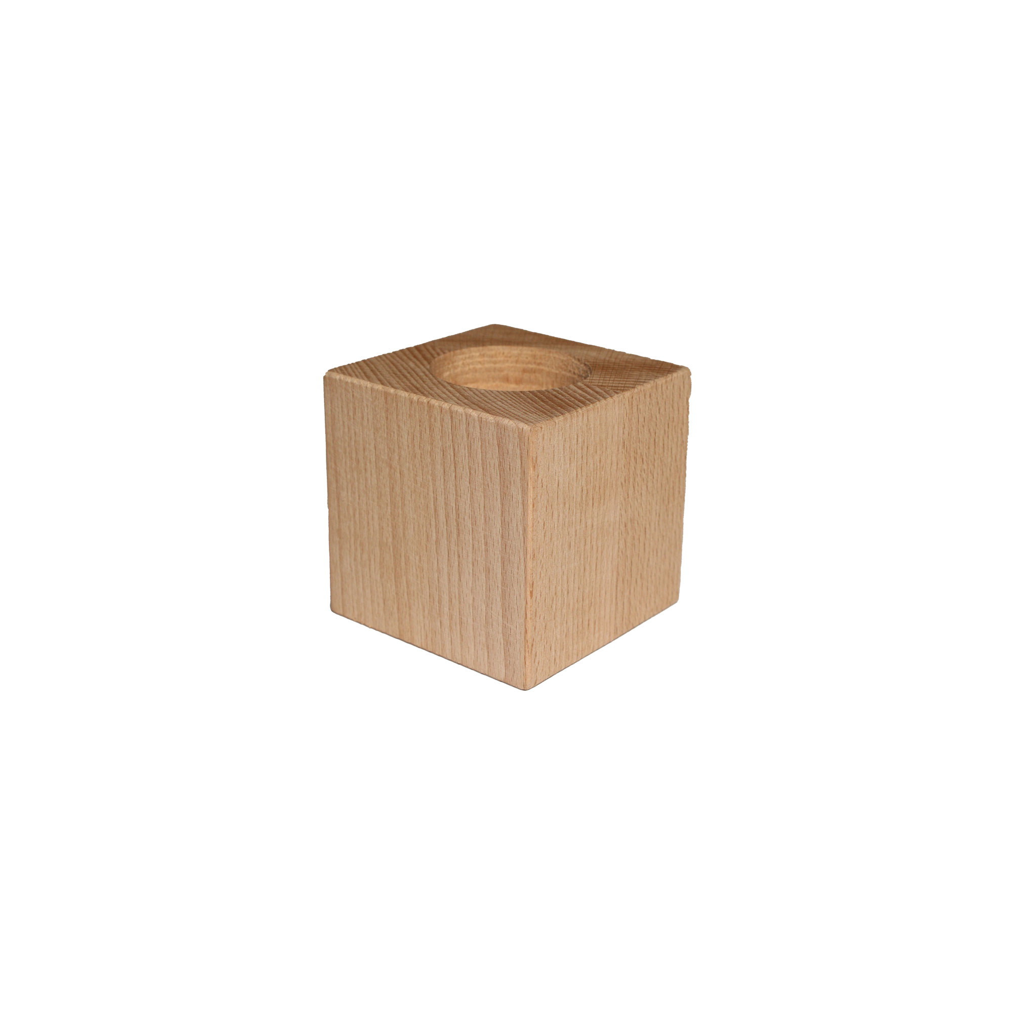 Holz-Teelichthalter in Würfelform für UV & Lasergravur, 70 x 70 x 70 mm, 36 St./Karton