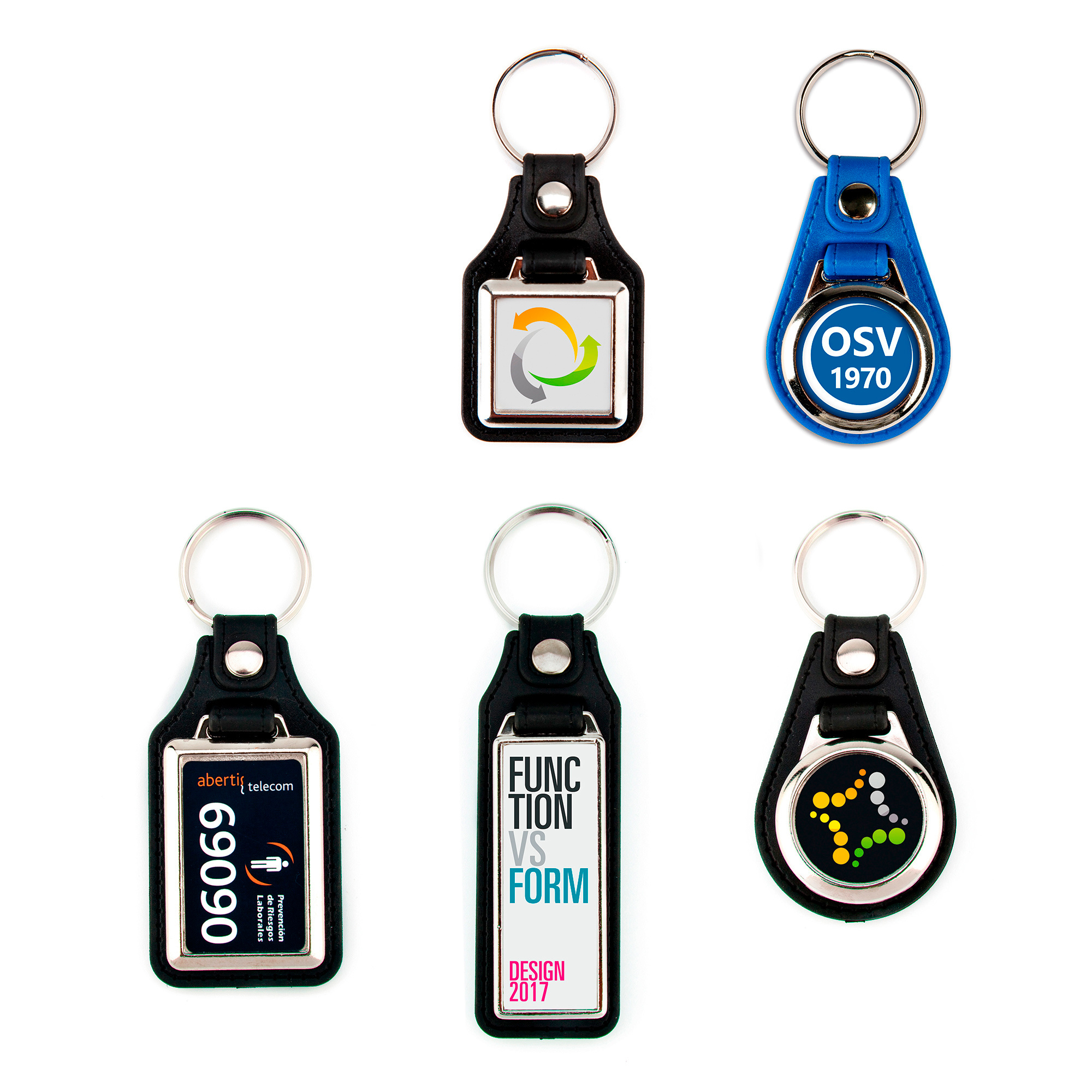 UV Multiplexx Schlüsselanhänger, Metall, Kunstleder, versch. Ausführungen