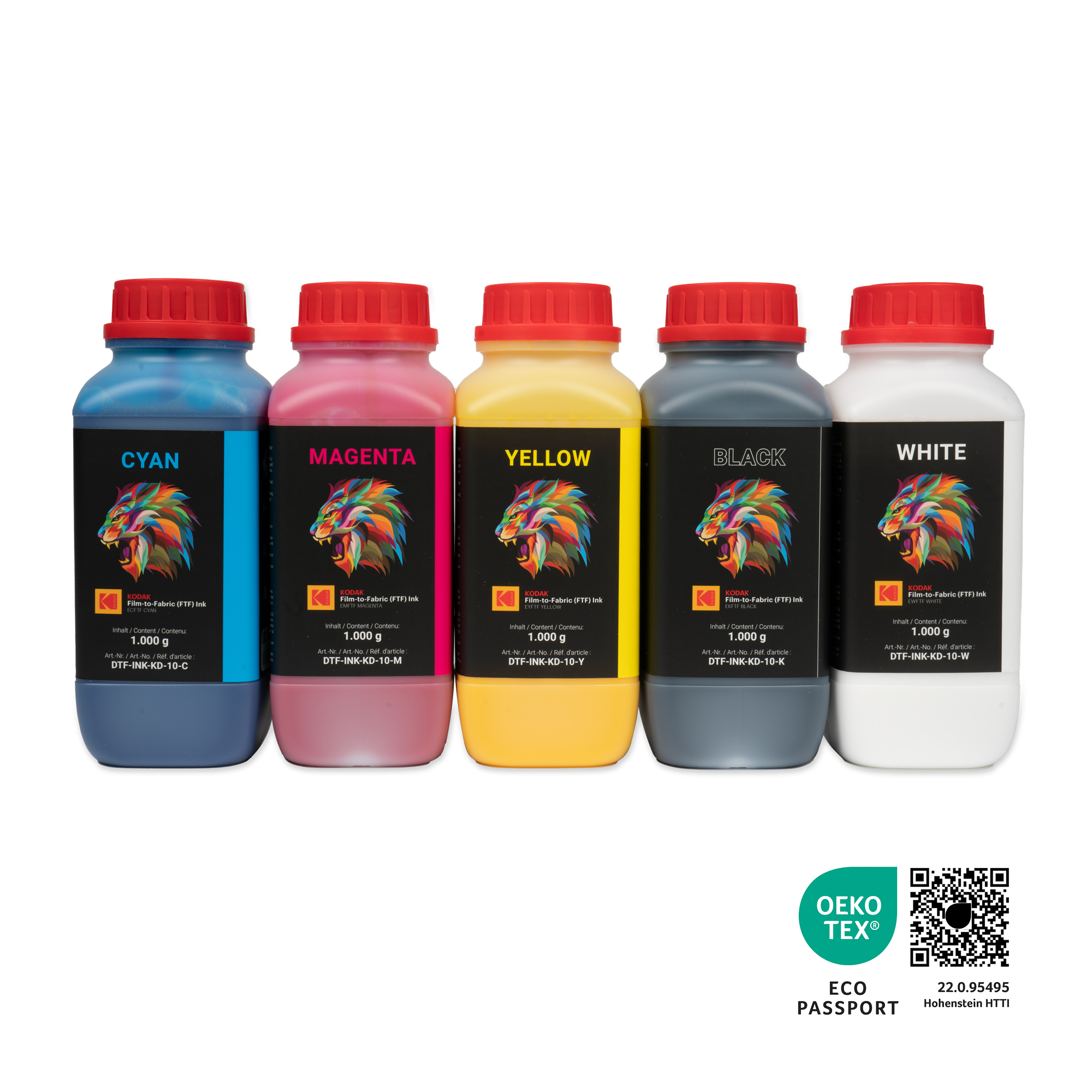 Kodacolor DTF/FTF Tinte, versch. Farben, 1.000-g-Flasche