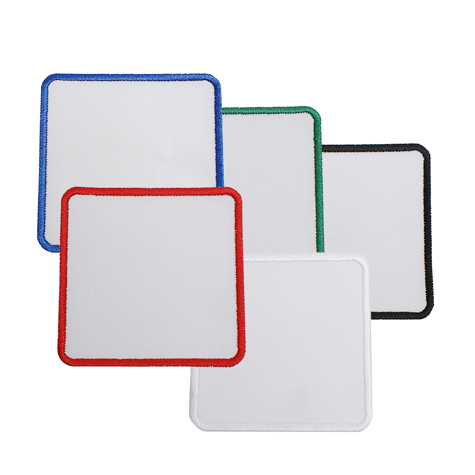 Etiquettes patch à coudre-carré, diverses tailles en couleurs