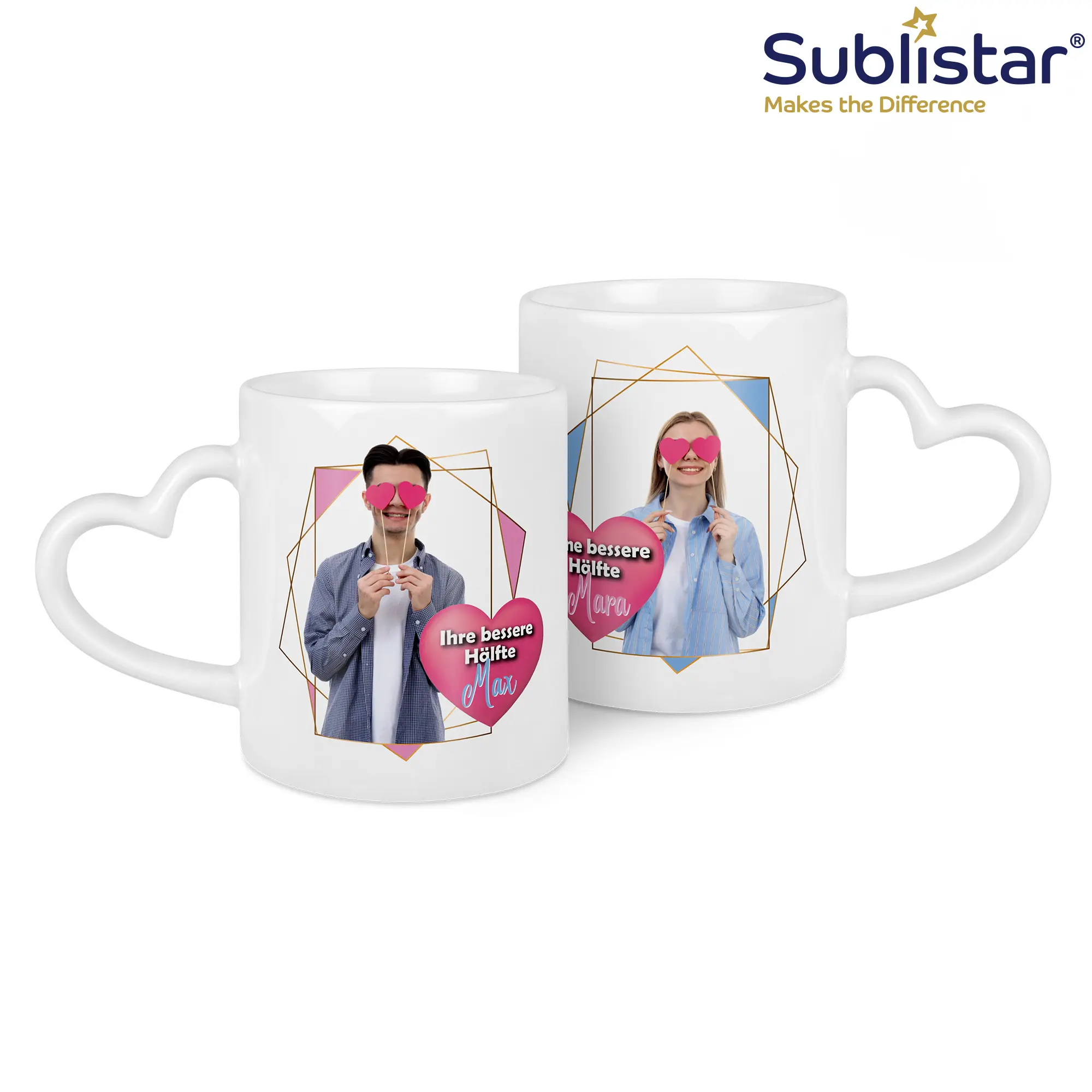 Partnertasse DUO, Sublistar®-Coating, spülmaschinengeeignet, 18 Set/Karton