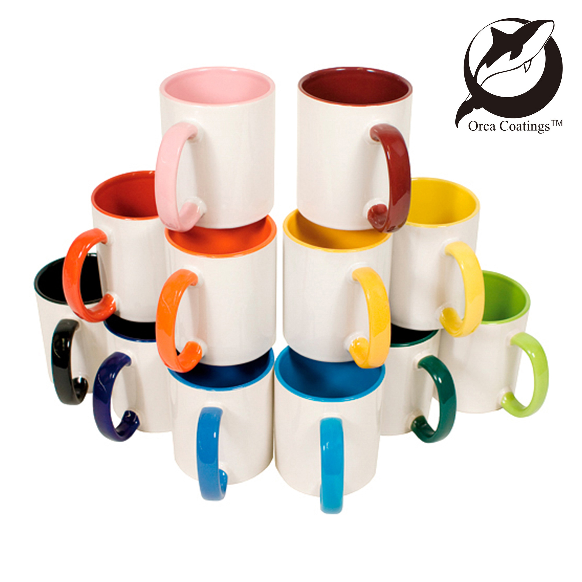 Ceramic mug TWO TONES & HANDLE 11oz, Orca™ Coating, various colours