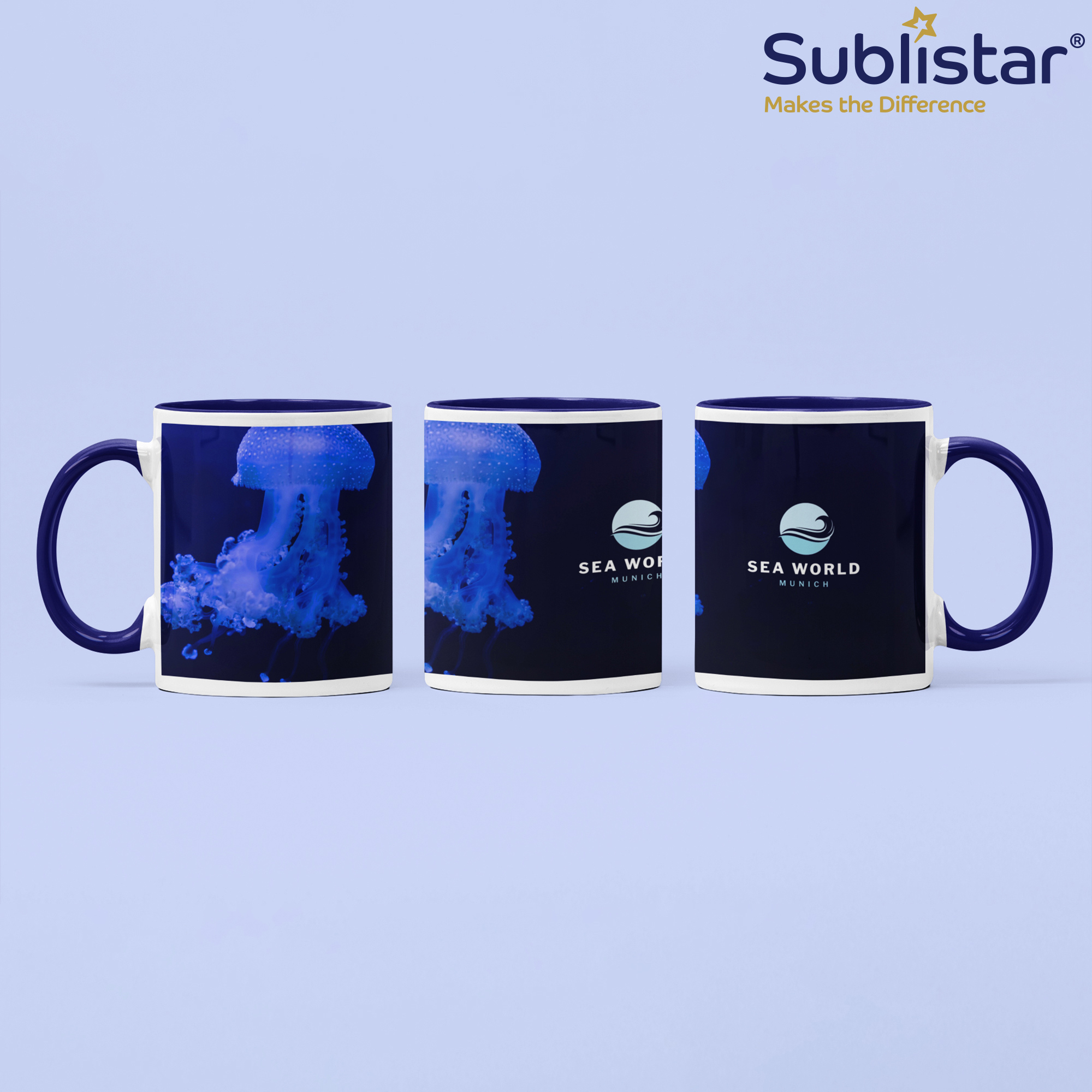 Tasse en céramique TWO TONES & HANDLE 11oz, Sublistar®-Coating, diverses couleurs