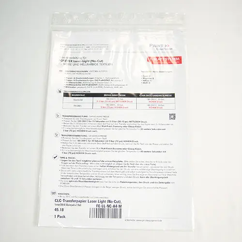 Laser-Light (No-Cut), format A4, sample pack of 2 sheets