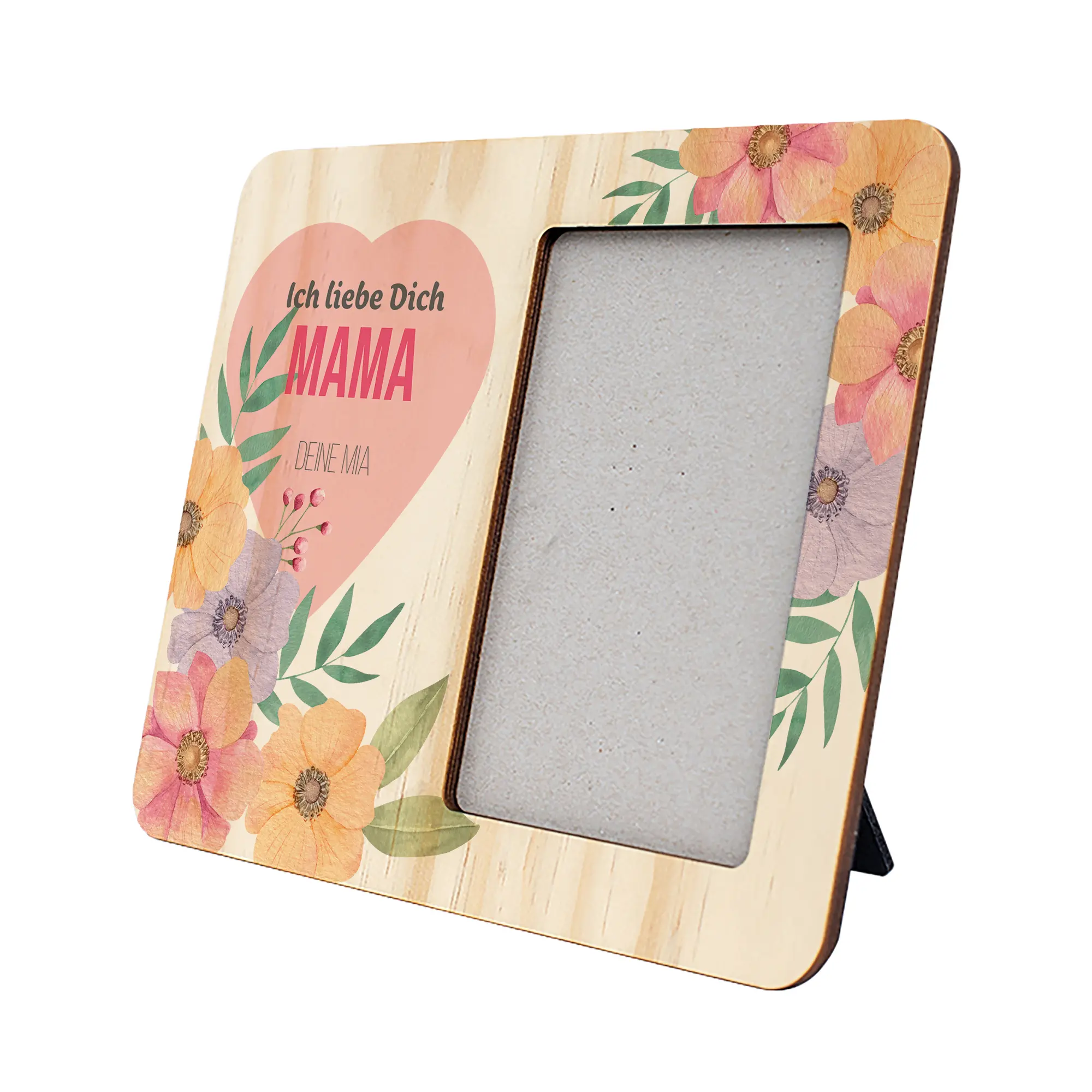 Sperrholz-Bilderrahmen 203 x 254 mm mit Fotoausschnitt 102 x 152 mm, Farbe Natur mit Holzmaserung, div. Ausführungen