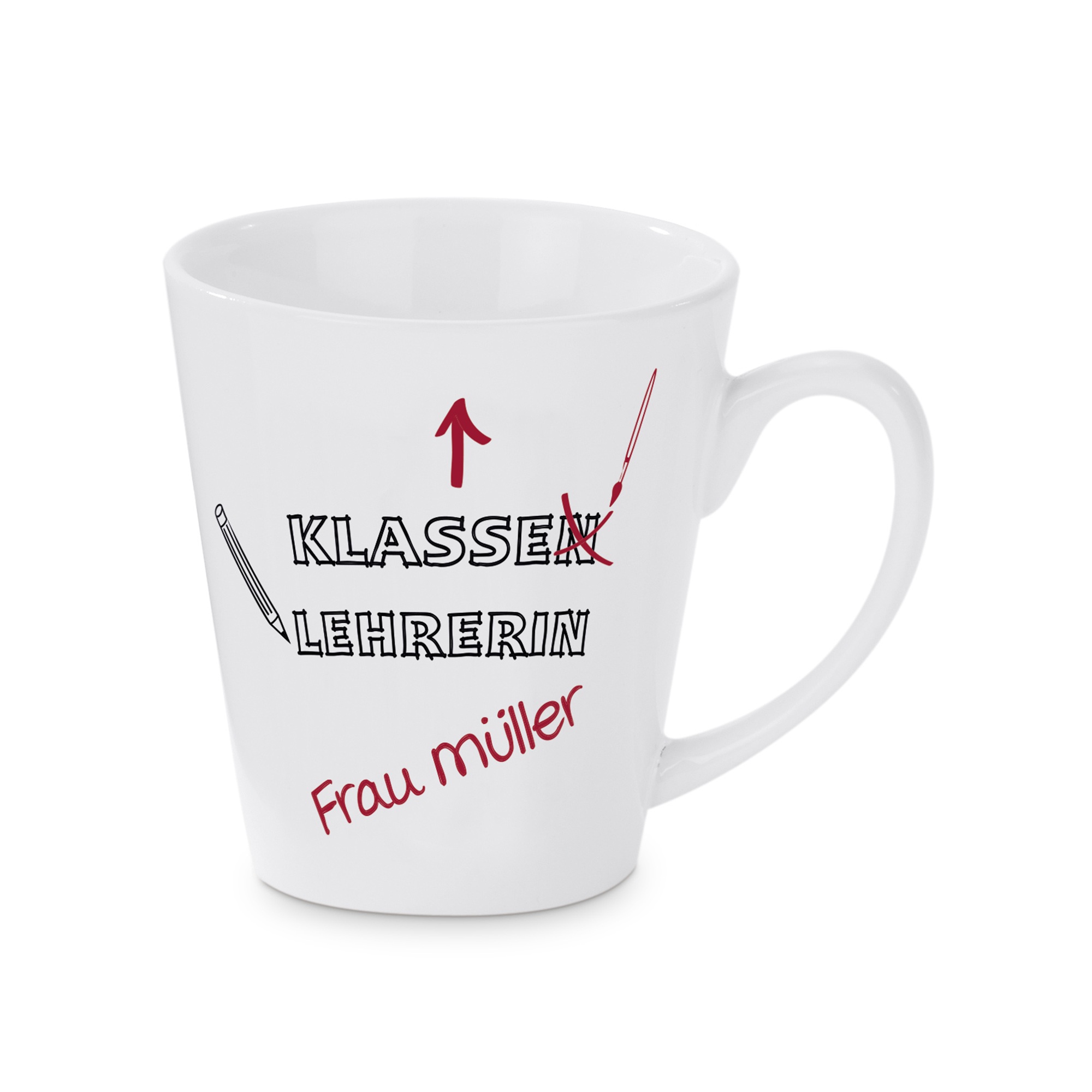 Tasse conique en céramique LATTE 12oz,  résistant au lave-vaiselle, 12 pcs./couche, 36 pcs./carton