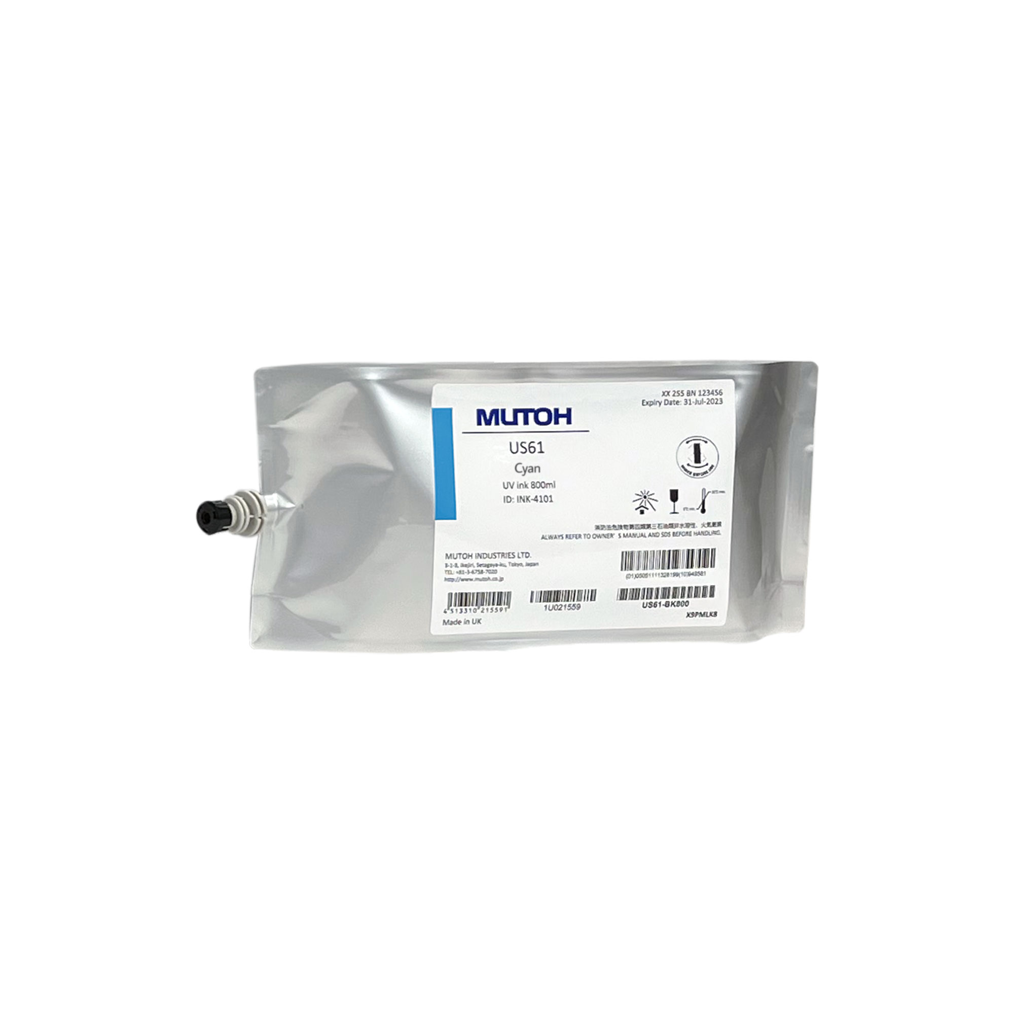 US61 Flex LED UV Ink, various colours, 800 ml ink pack