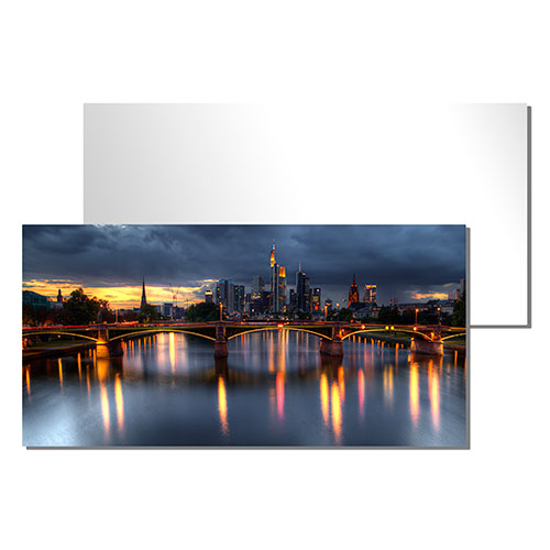 ChromaLuxe Plaques en aluminium 1200 x 600 x 1,15 mm, imprimable sur une face, coins pointues, couleur blanc brillant