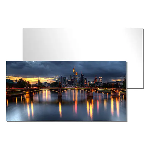 ChromaLuxe Alu-Plattenware 1200 x 600 x 1,15 mm, einseitig bedruckbar, spitze Ecken, Farbe Weiß-glänzend