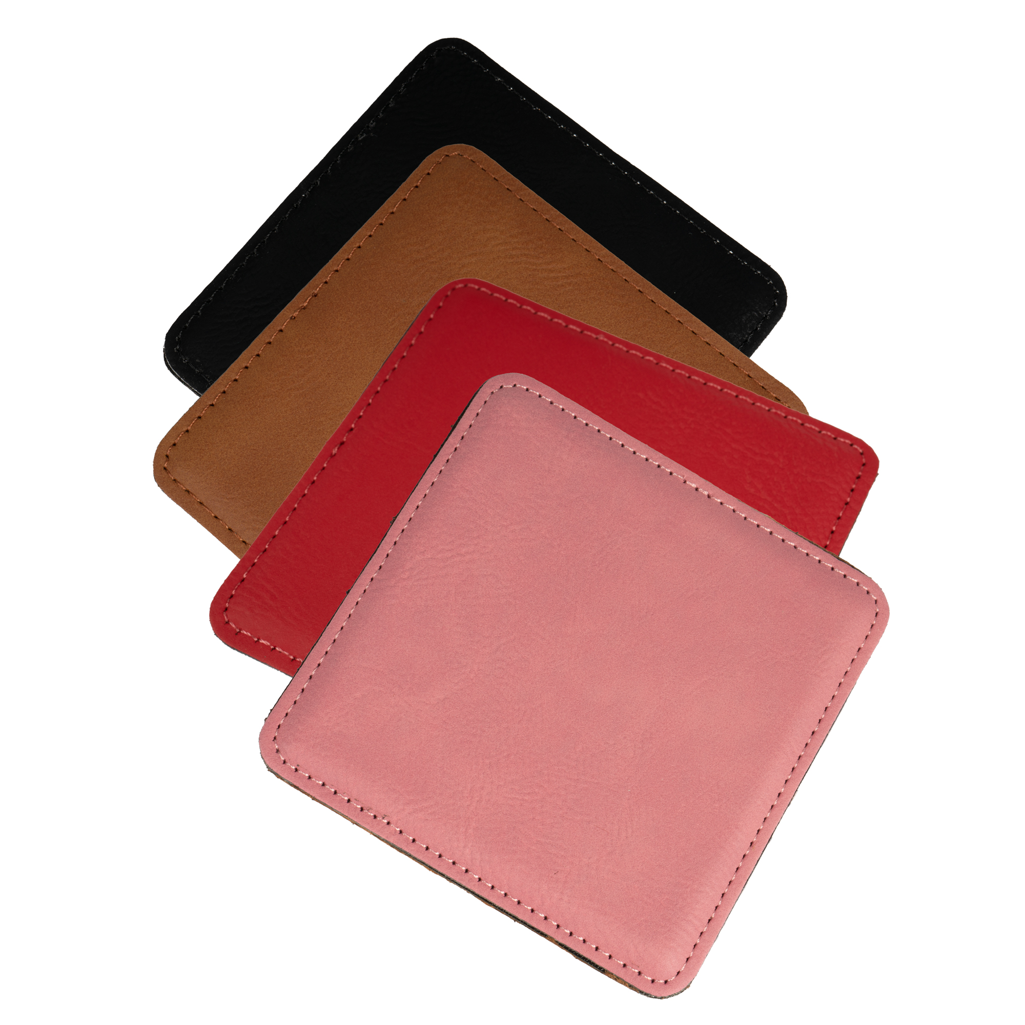 Dessous de verre laser en similicuir 100 x 100 mm div. couleurs