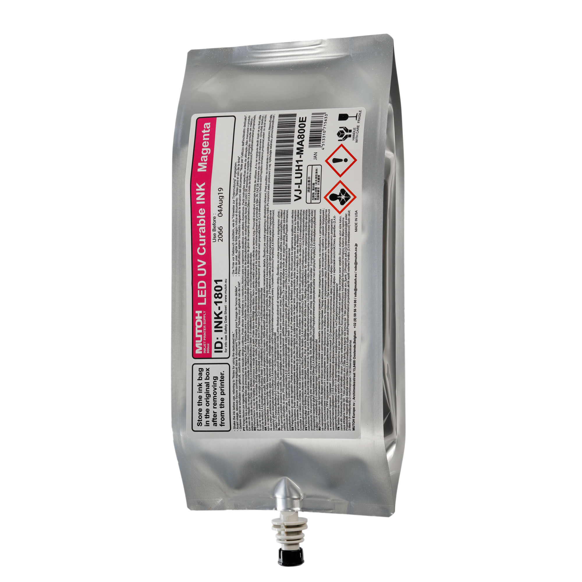 UH21 Hard LED UV Ink, diverses couleurs, sachet de 800 ml