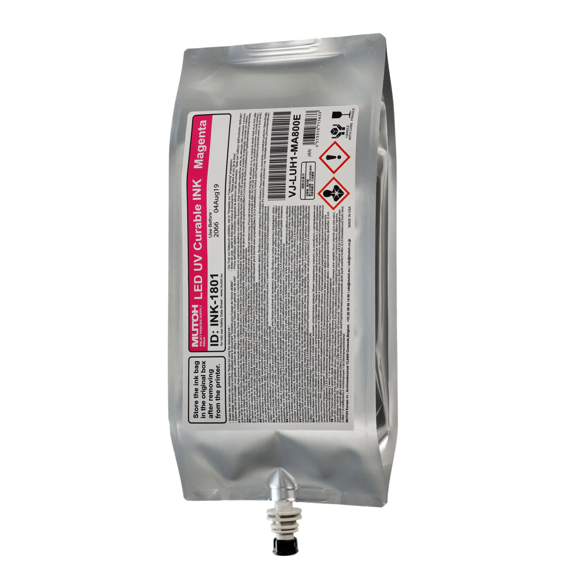 UH21 Hard LED UV Ink, various colours, 800 ml ink pack