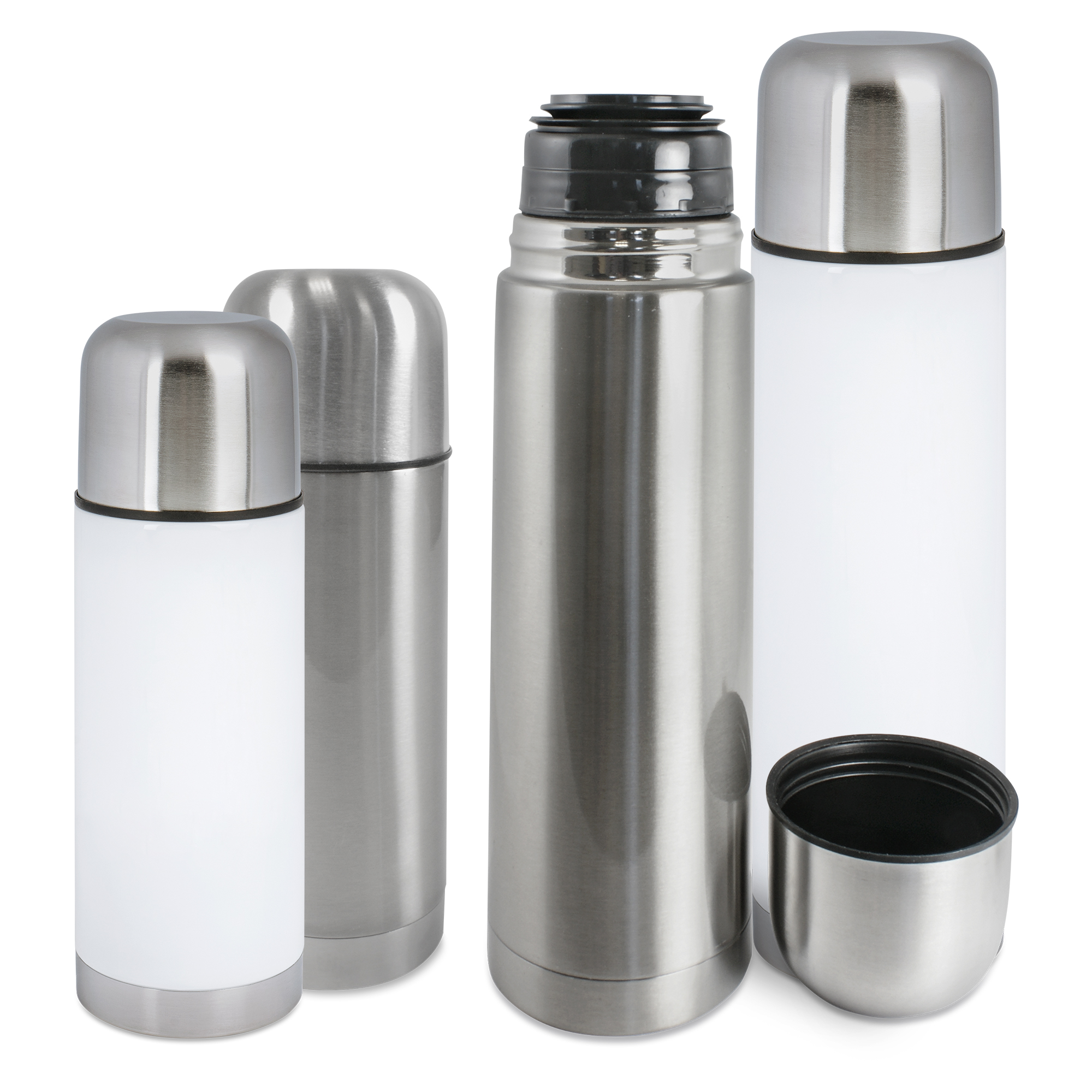Bouteille isotherme en inox diverses couleurs, diverses tailles