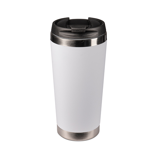 Conical stainless steel cup, 420 ml, polymer sheathed, various versions Conical stainless steel cup, 420 ml, polymer sheathed, various versions