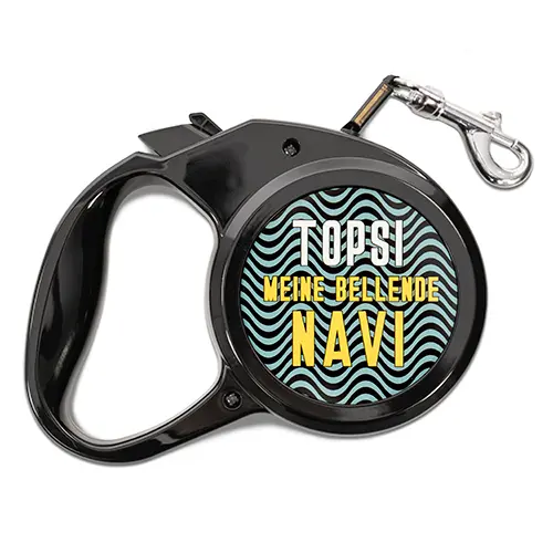 Dog Leash extendable, rope length 300 cm with 2 printable white aluminum inserts Ø 68 mm, 50 pcs./carton