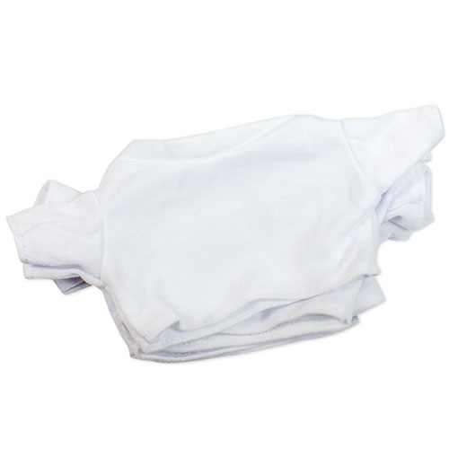 Tee-shirt blanc de rechange pour peluche, div. modèles, 5 pcs./pack
