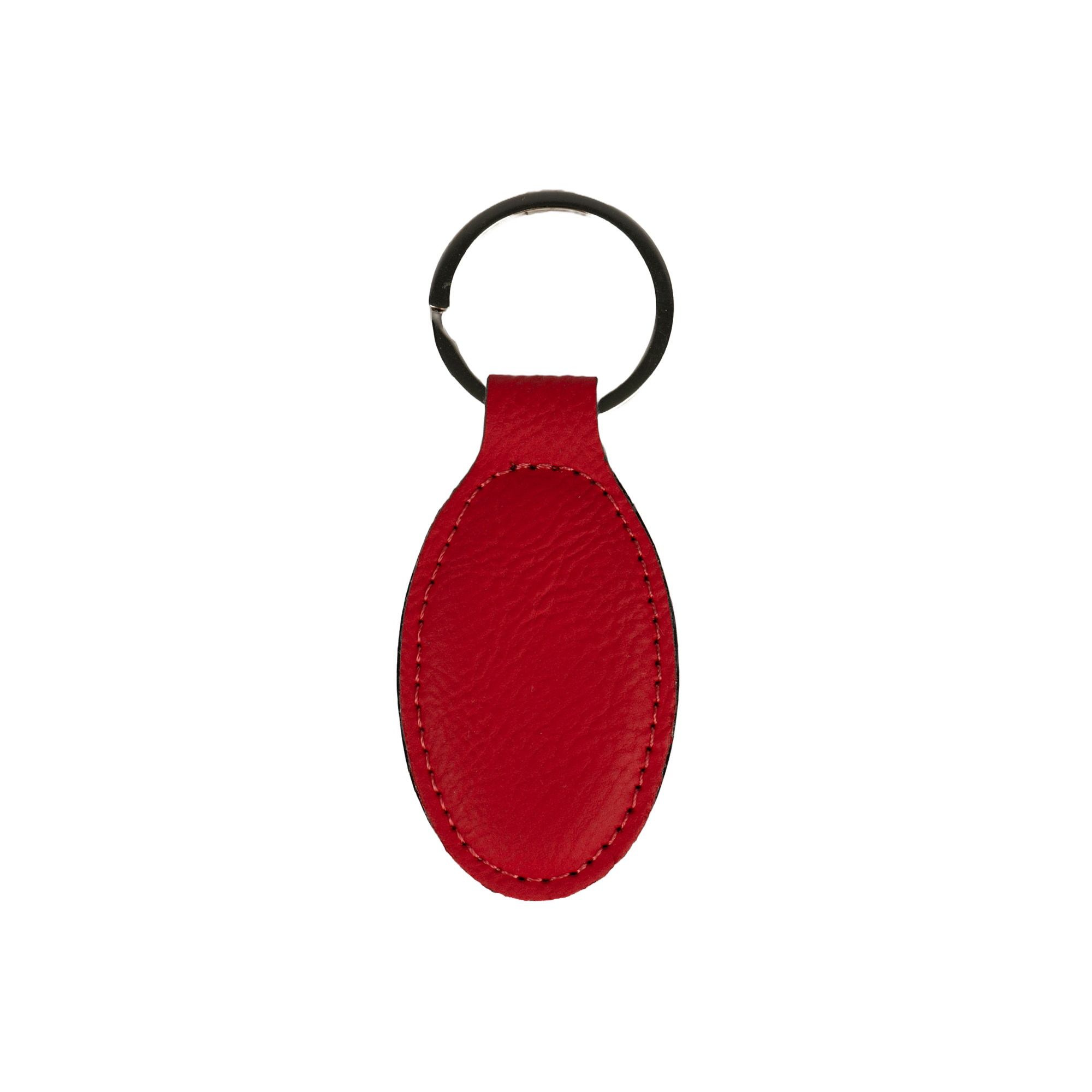 Porte-clés laser ovale en similicuir 40 x 75 mm, div. couleurs